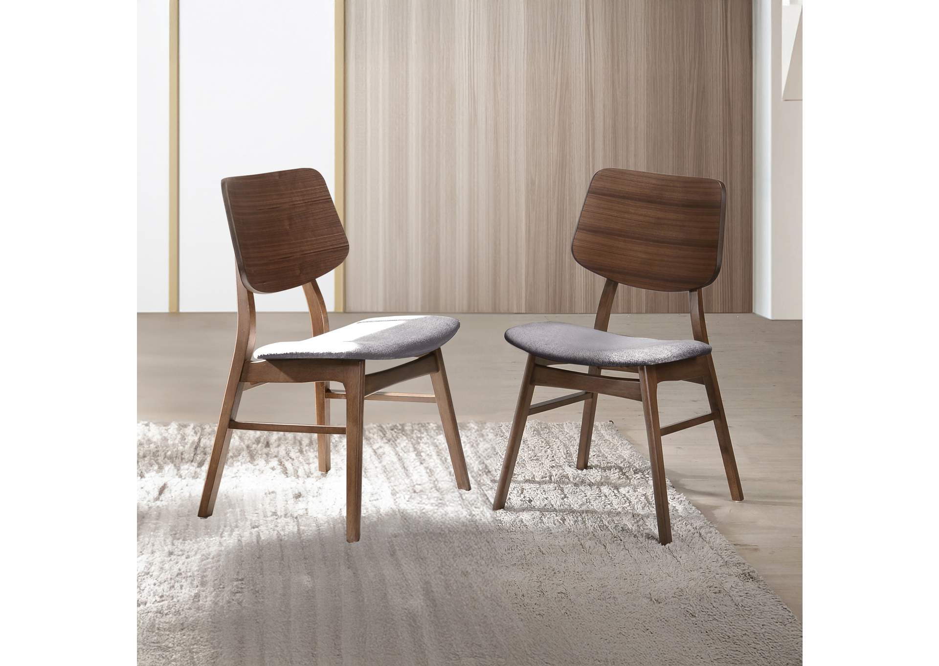 OSCAR CHAIR WITH DARK CUSHION - WALNUT - GRAY