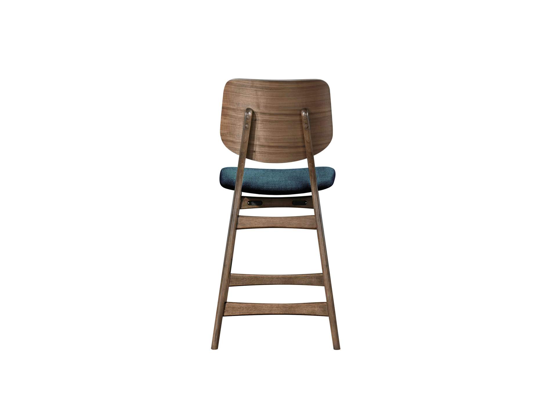OSCAR COUNTER CHAIR WITH FOREST GREEN CUSHION - WALNUT