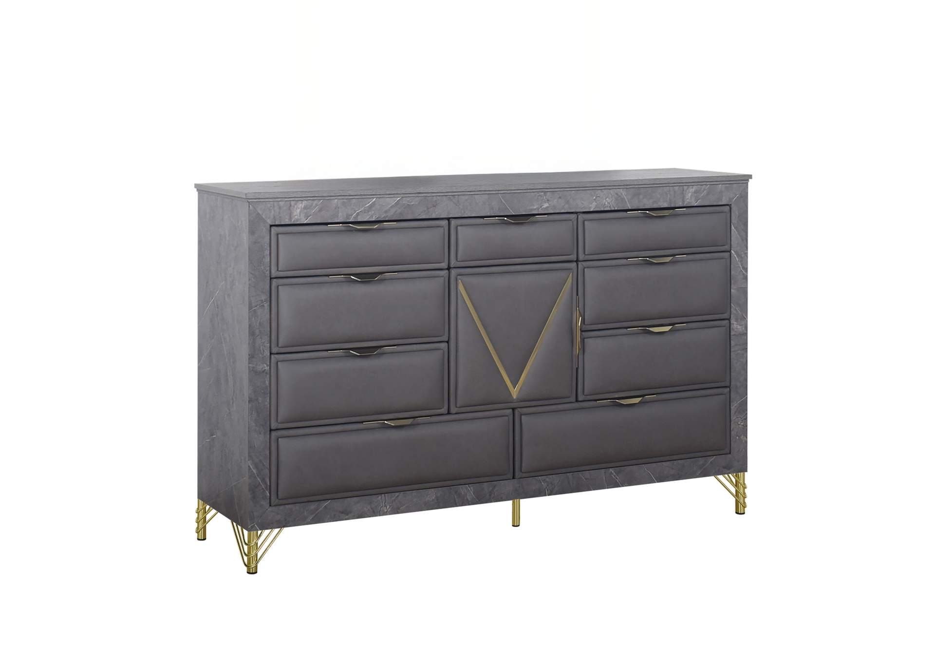SYMMETRY 10 DRAWER DRESSER - CHARCOAL image 1