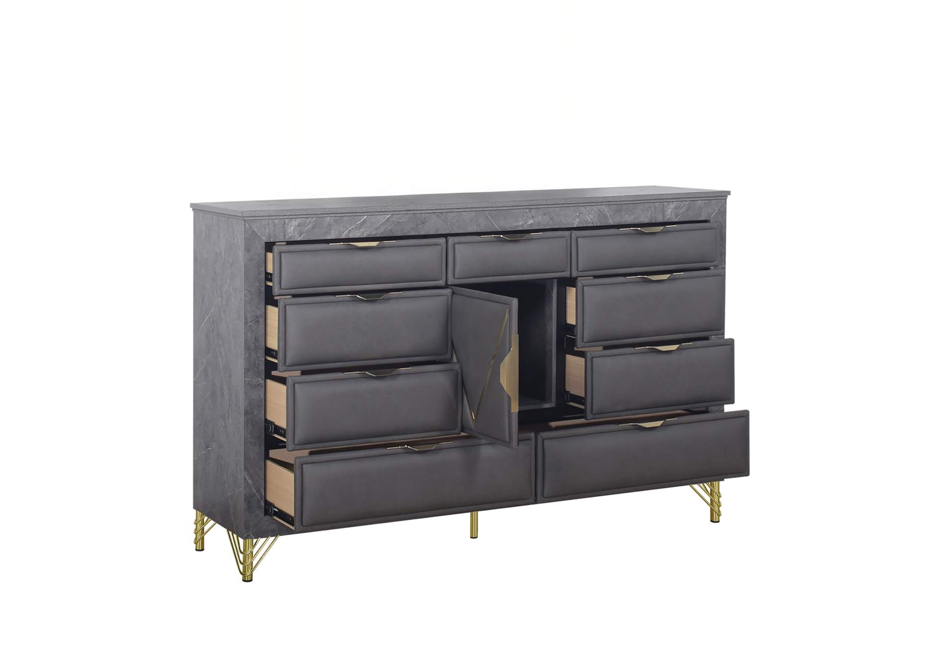 SYMMETRY 10 DRAWER DRESSER - CHARCOAL image 4
