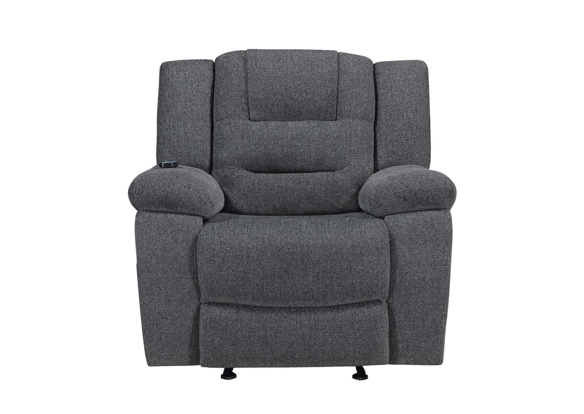 REDONDO GLIDER RECLINER WITH HEAT AND MASSAGE - DARK - GRAY image 3