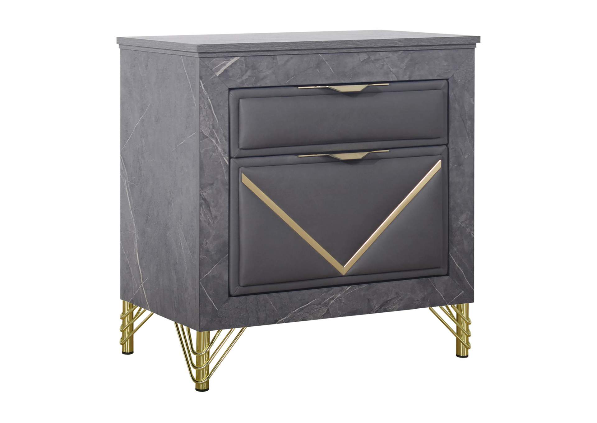 SYMMETRY 2 DRAWER NIGHTSTAND - CHARCOAL image 1