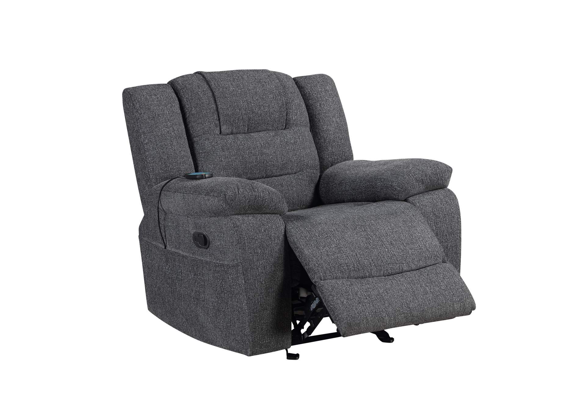 REDONDO GLIDER RECLINER WITH HEAT AND MASSAGE - DARK - GRAY image 4