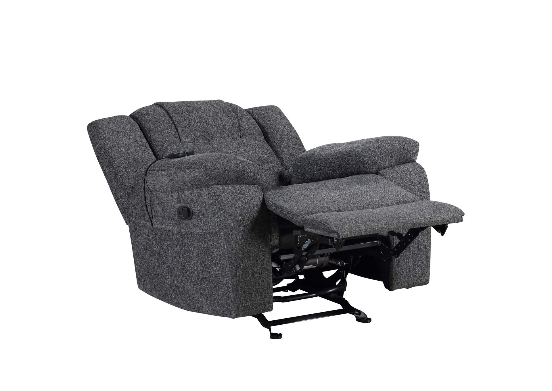 REDONDO GLIDER RECLINER WITH HEAT AND MASSAGE - DARK - GRAY image 5