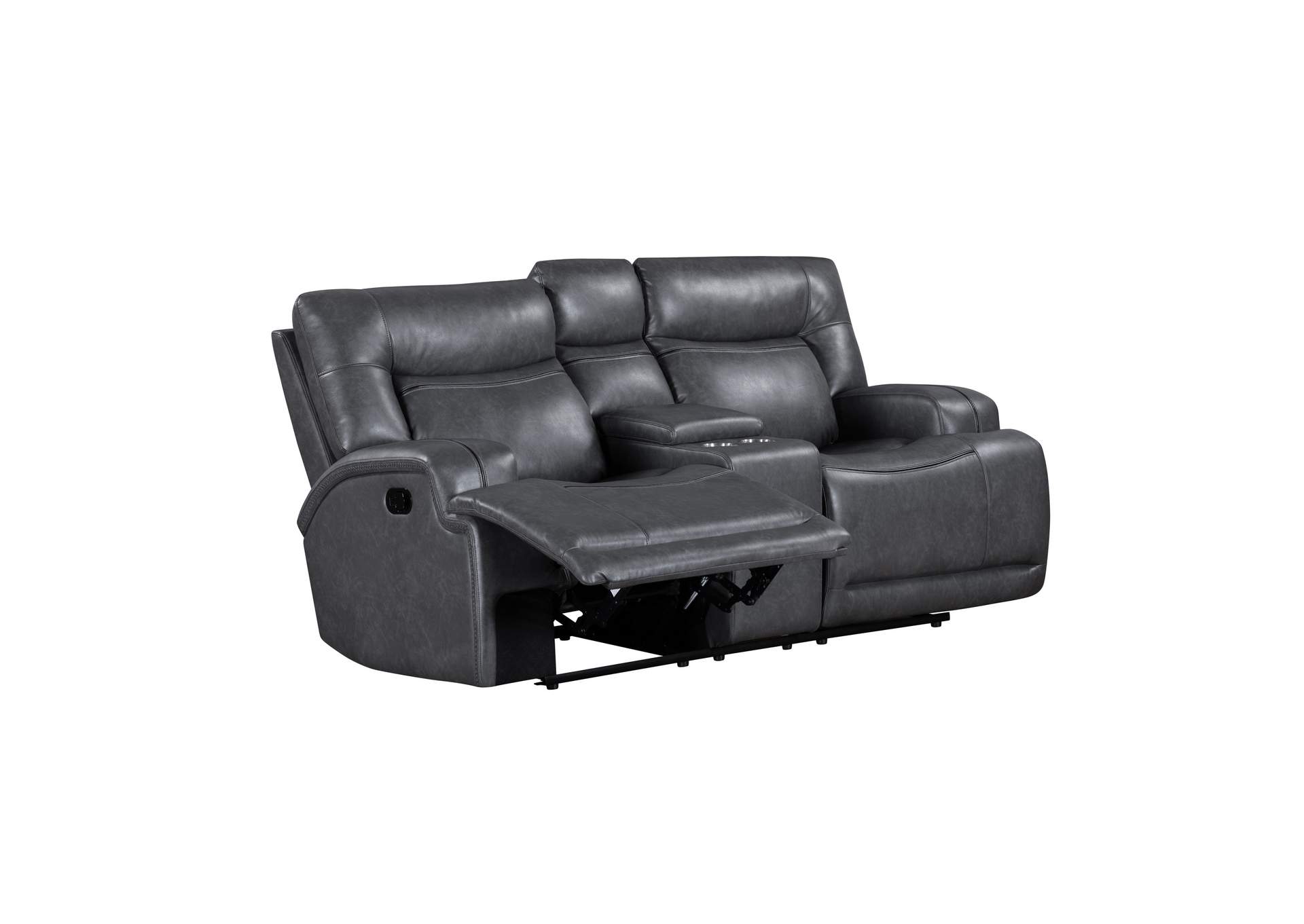 Titan - Manual Sofa And Console Love - Gray