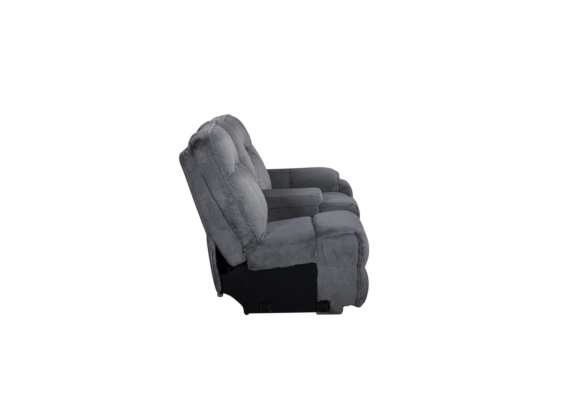 TEDDY RIGHT ARM FACING CONSOLE LOVESEAT WITH ONE POWER HEAD REST AND FOOT REST - GRAY image 6