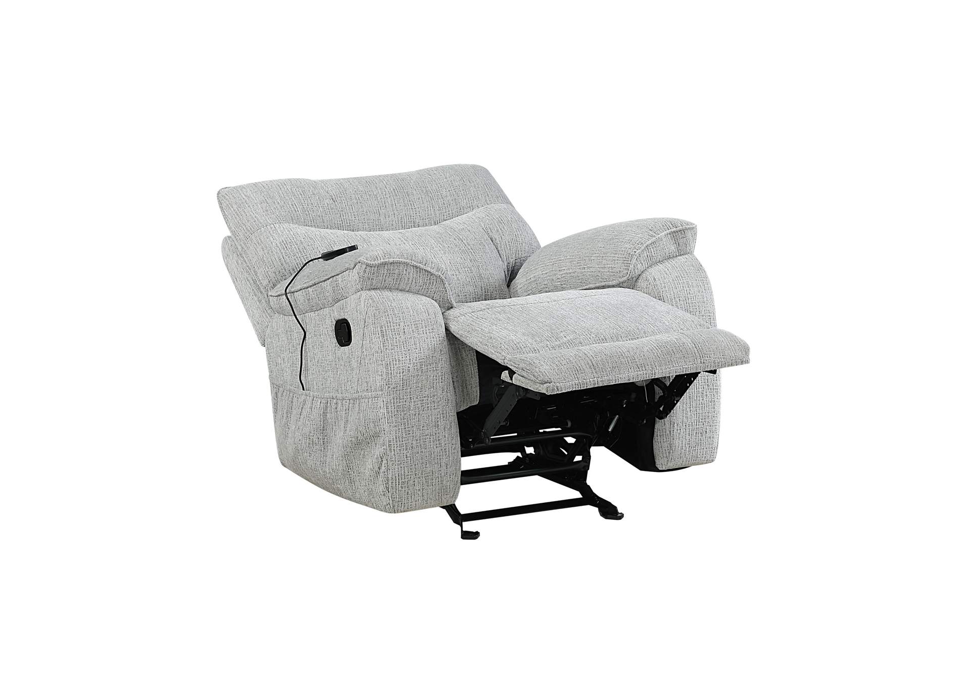 CHABLIS GLIDER RECLINER WITH HEAT AND MASSAGE - MIST GRAY image 4