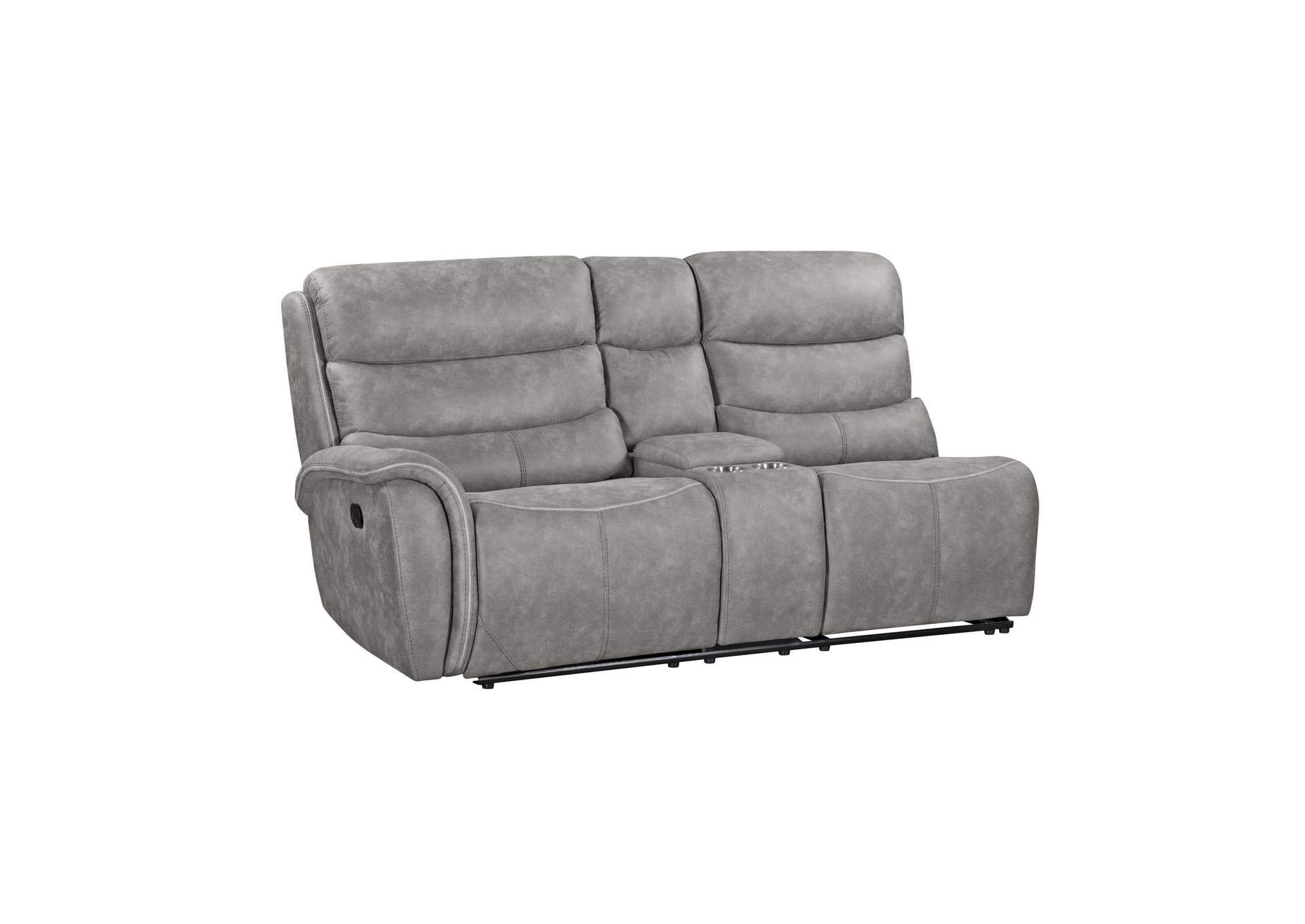 KAMARI LEFT ARM FACING CONSOLE LOVESEAT WITH DUAL RECLINER - GRAY image 1