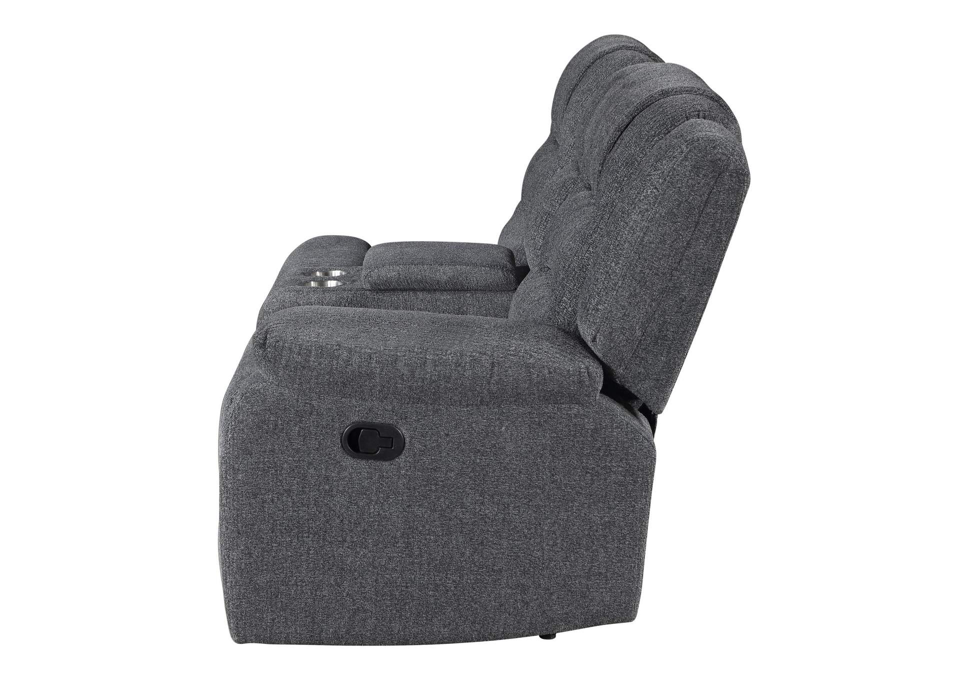 REDONDO RIGHT ARM FACING CONSOLE LOVESEAT WITH 1 RECLINER - DARK - GRAY image 7