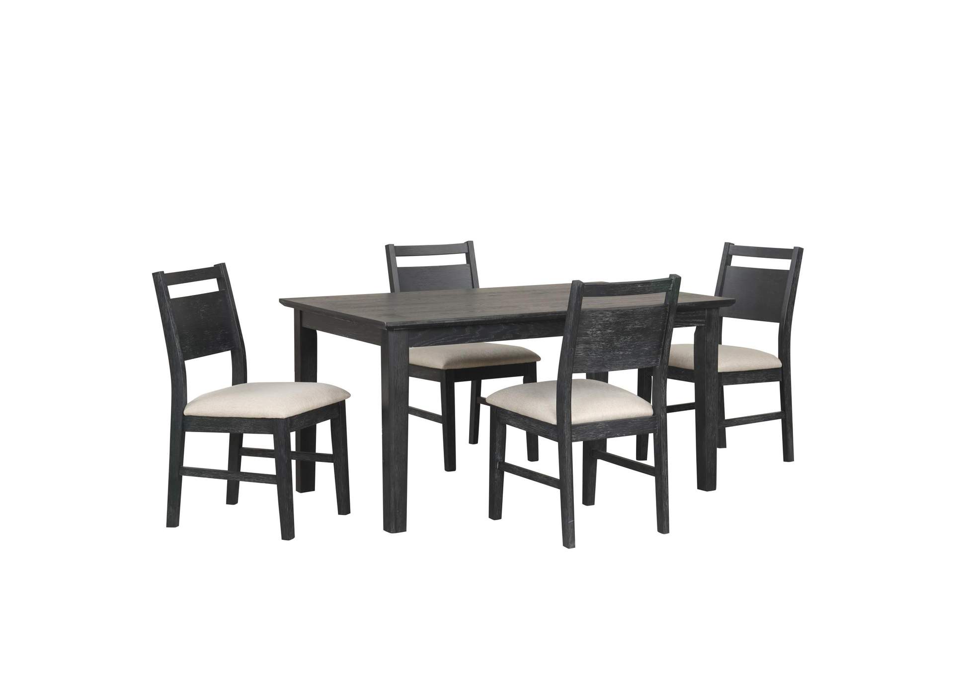 SABLE CREST 5 PIECE RECTANGLE DINING TABLE AND 4 CHAIRS - BLACK image 1