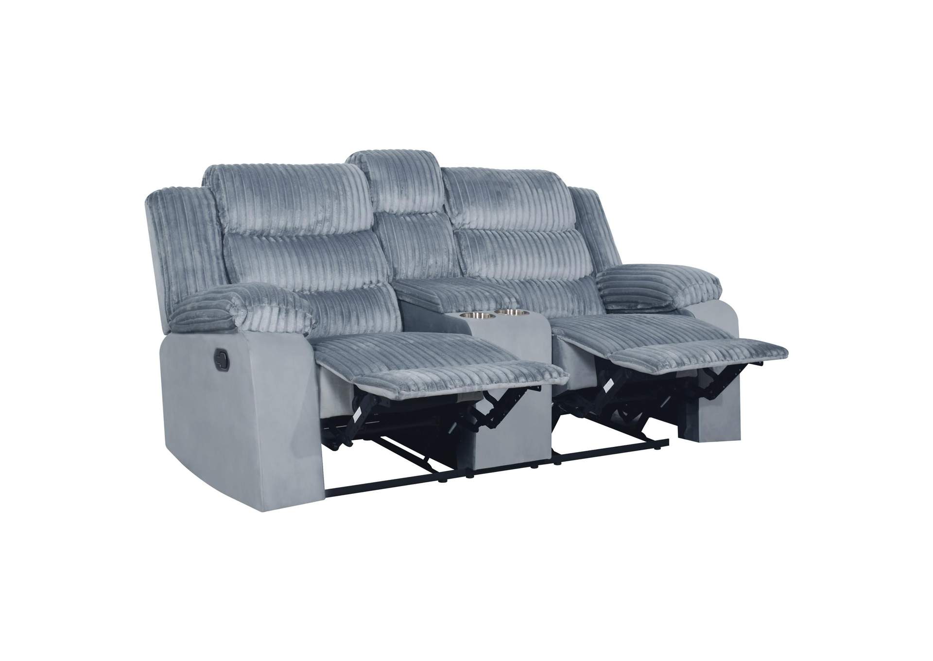 WILLOW CONSOLE LOVESEAT WITH DUAL RECLINERS - GRAY image 4