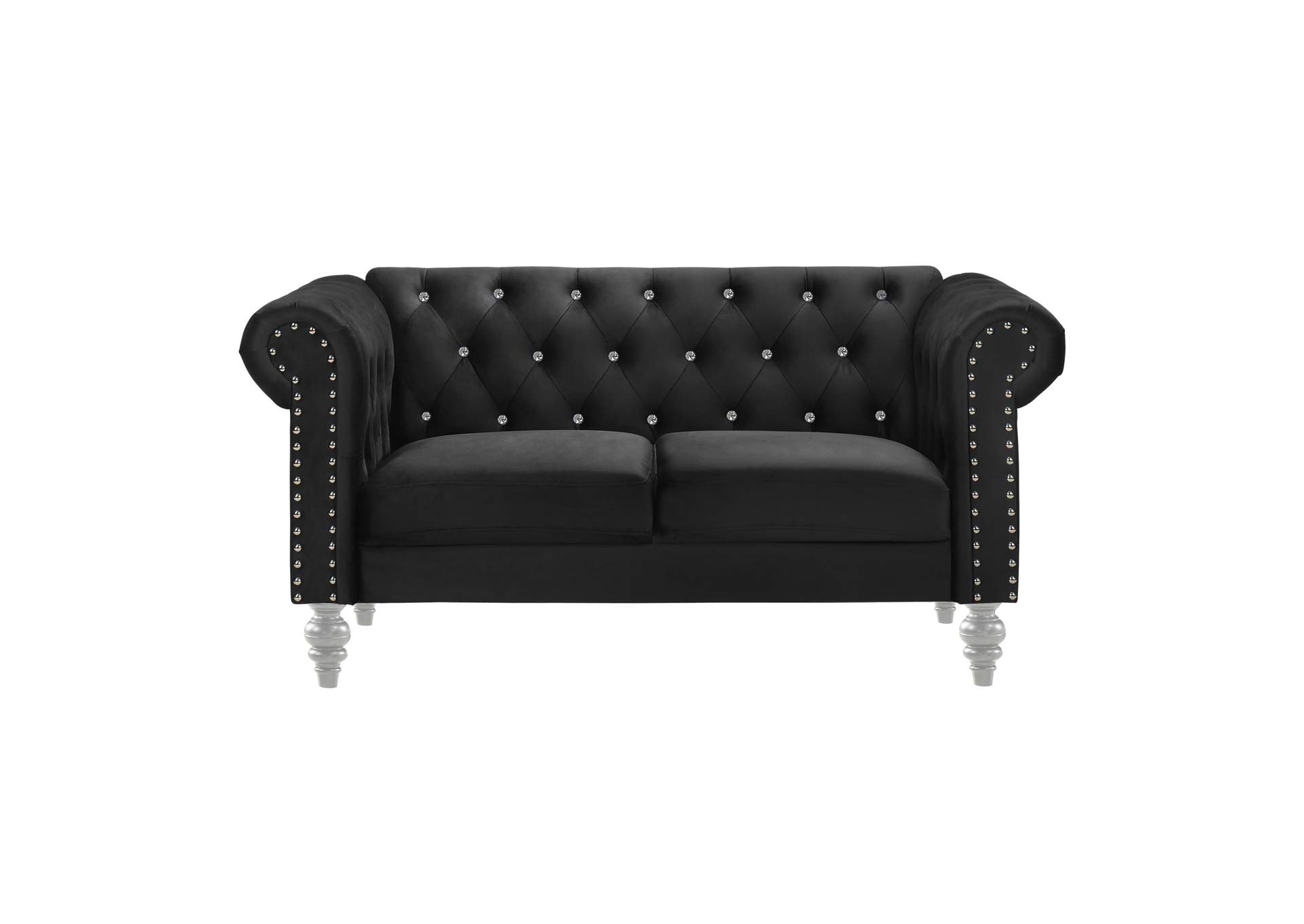 EMMA CRYSTAL SOFA, LOVESEAT - BLACK