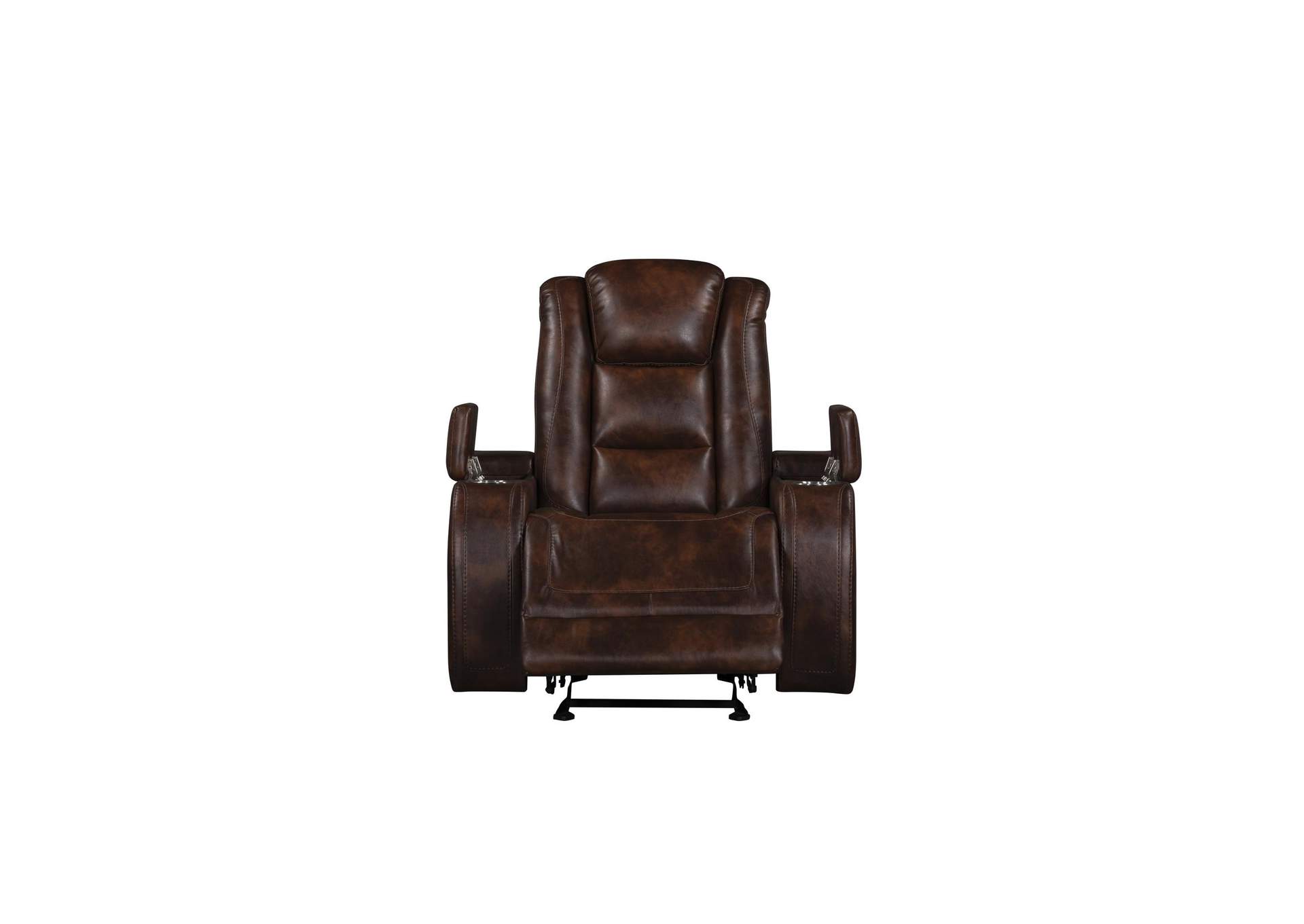 CHESTER GLIDER RECLINER WITH POWER HEAD REST AND FOOT REST - BROWN image 5