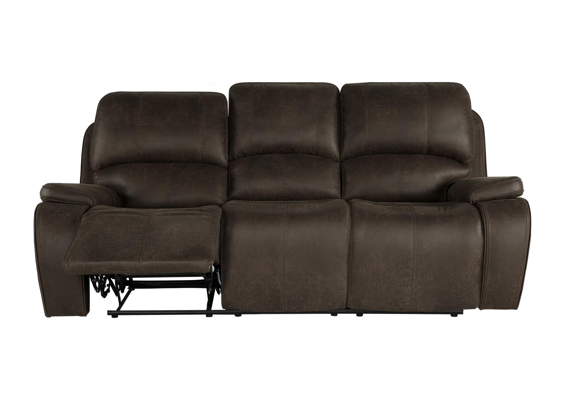 Brookings Sofa With Dual Recliner - Brown