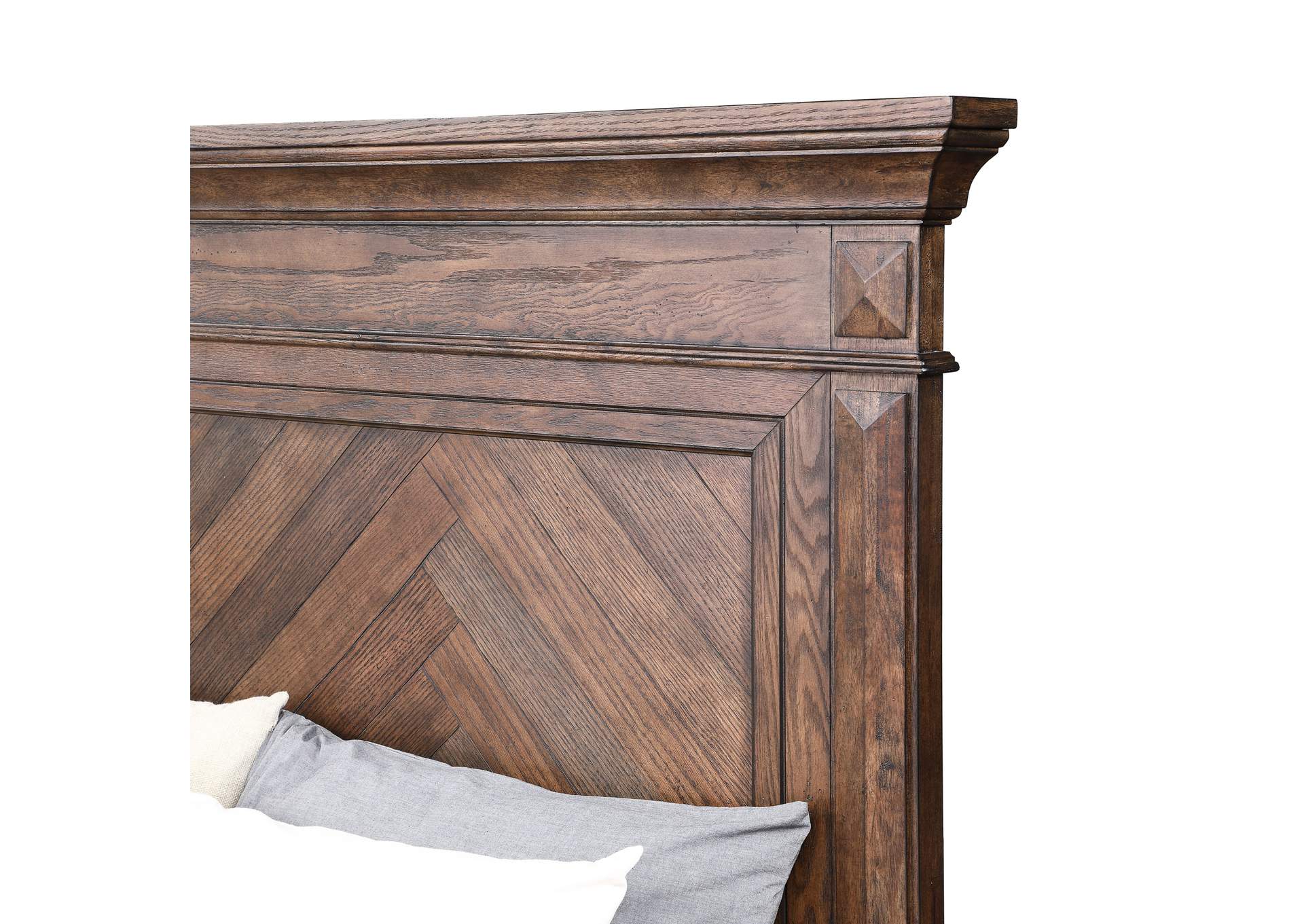 MAR VISTA CALIFORNIA KING 4 PIECE - BED, DRESSER, MIRROR, NIGHTSTAND - WALNUT