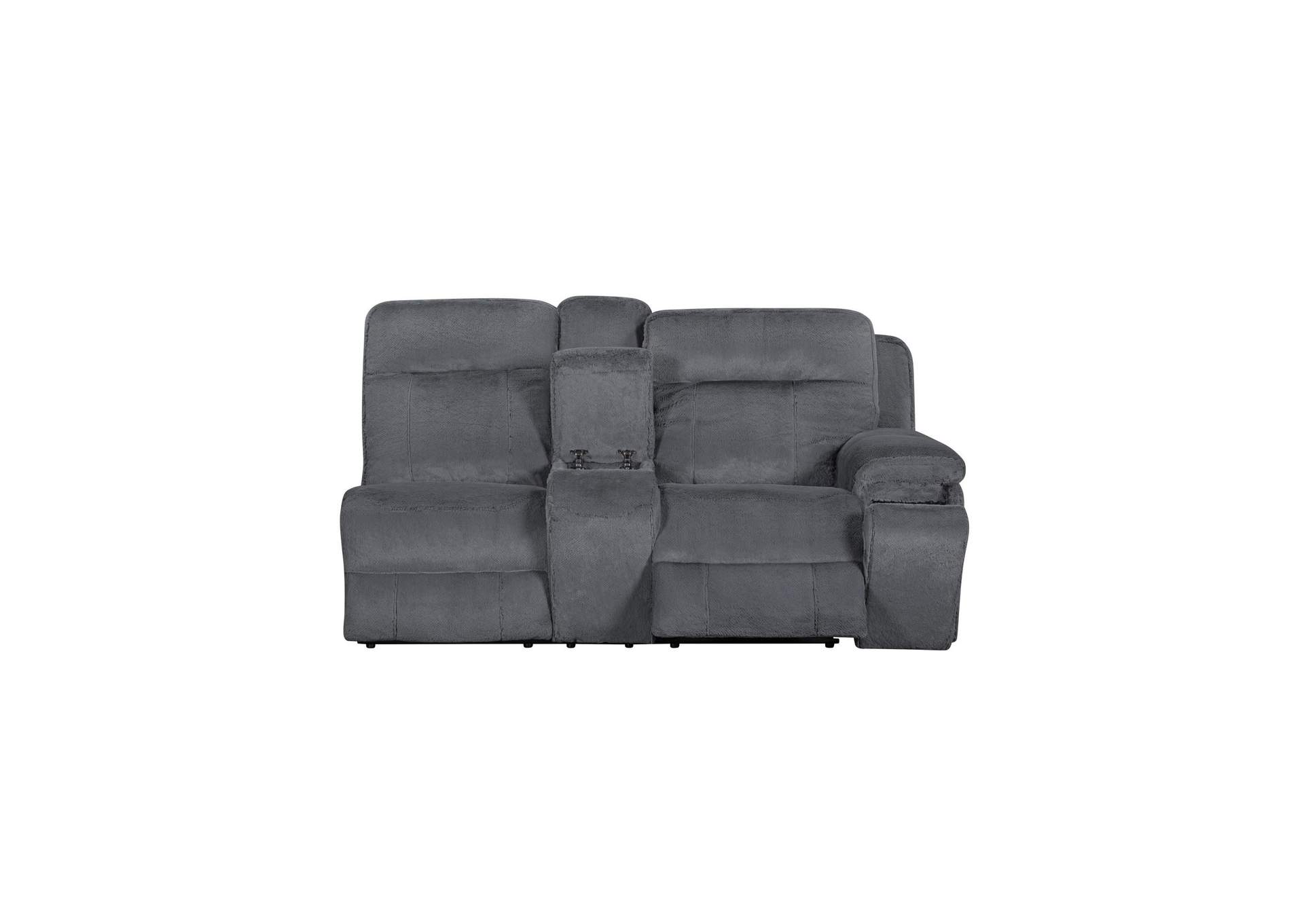TEDDY RIGHT ARM FACING CONSOLE LOVESEAT WITH ONE POWER HEAD REST AND FOOT REST - GRAY image 5