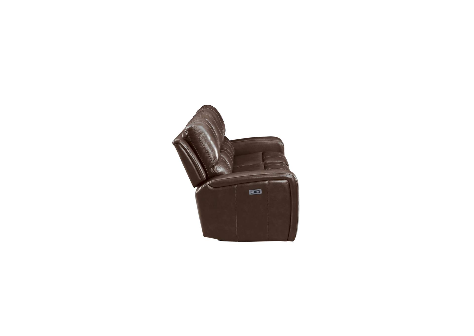 Linton Leather Power 1 - 2 Piece Set Sofa - Love Power Foot Rest - Brown