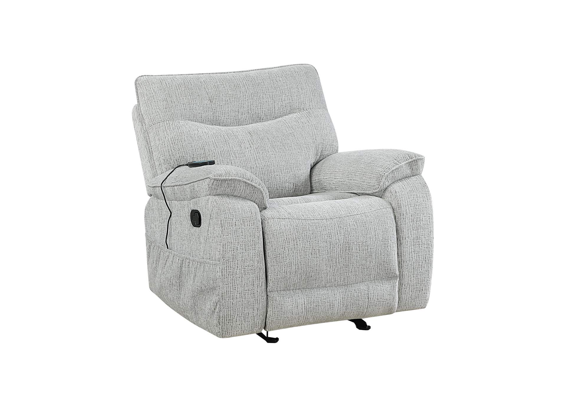 CHABLIS GLIDER RECLINER WITH HEAT AND MASSAGE - MIST GRAY image 1