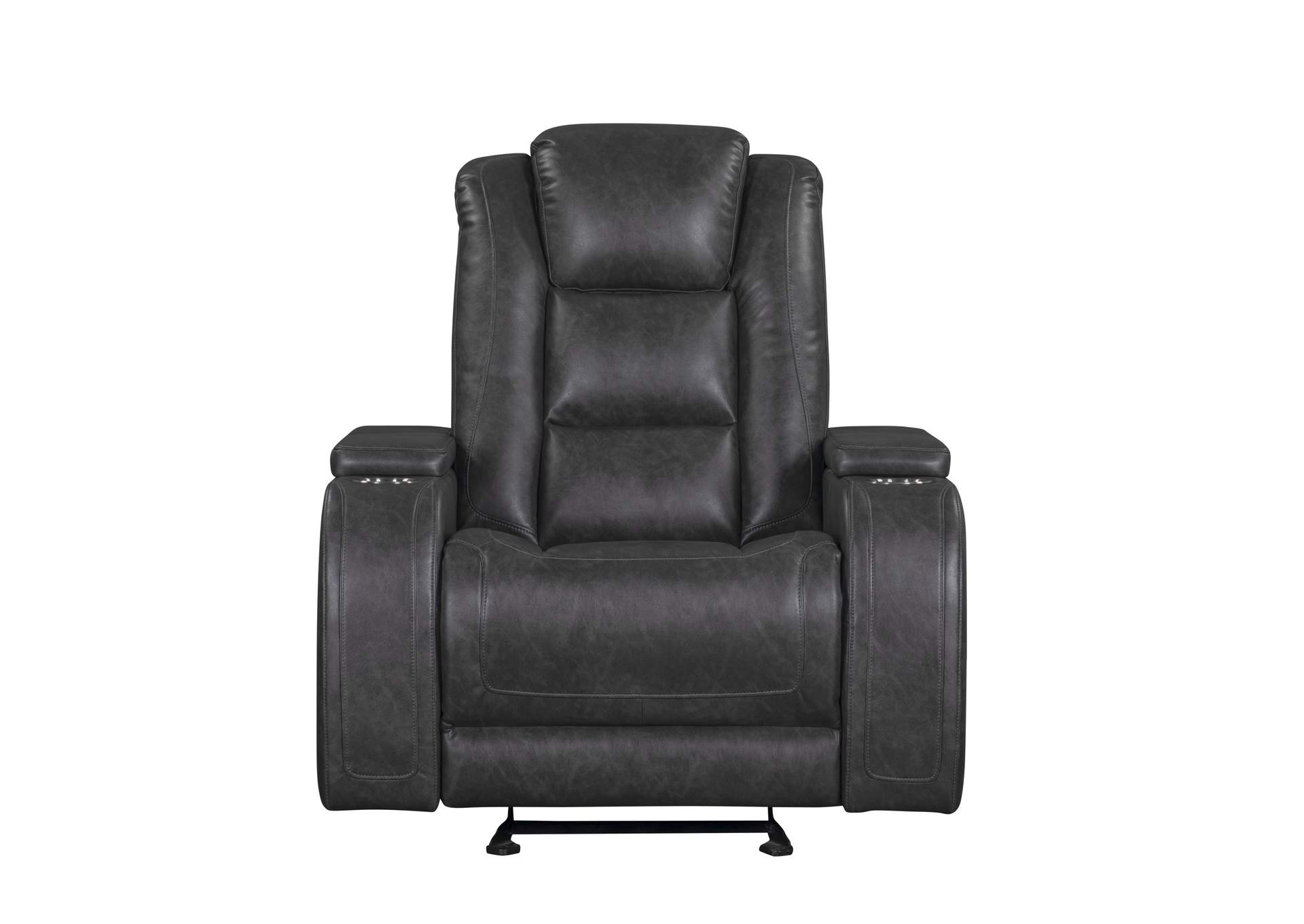 CHESTER GLIDER RECLINER WITH POWER HEAD REST AND FOOT REST - GRAY