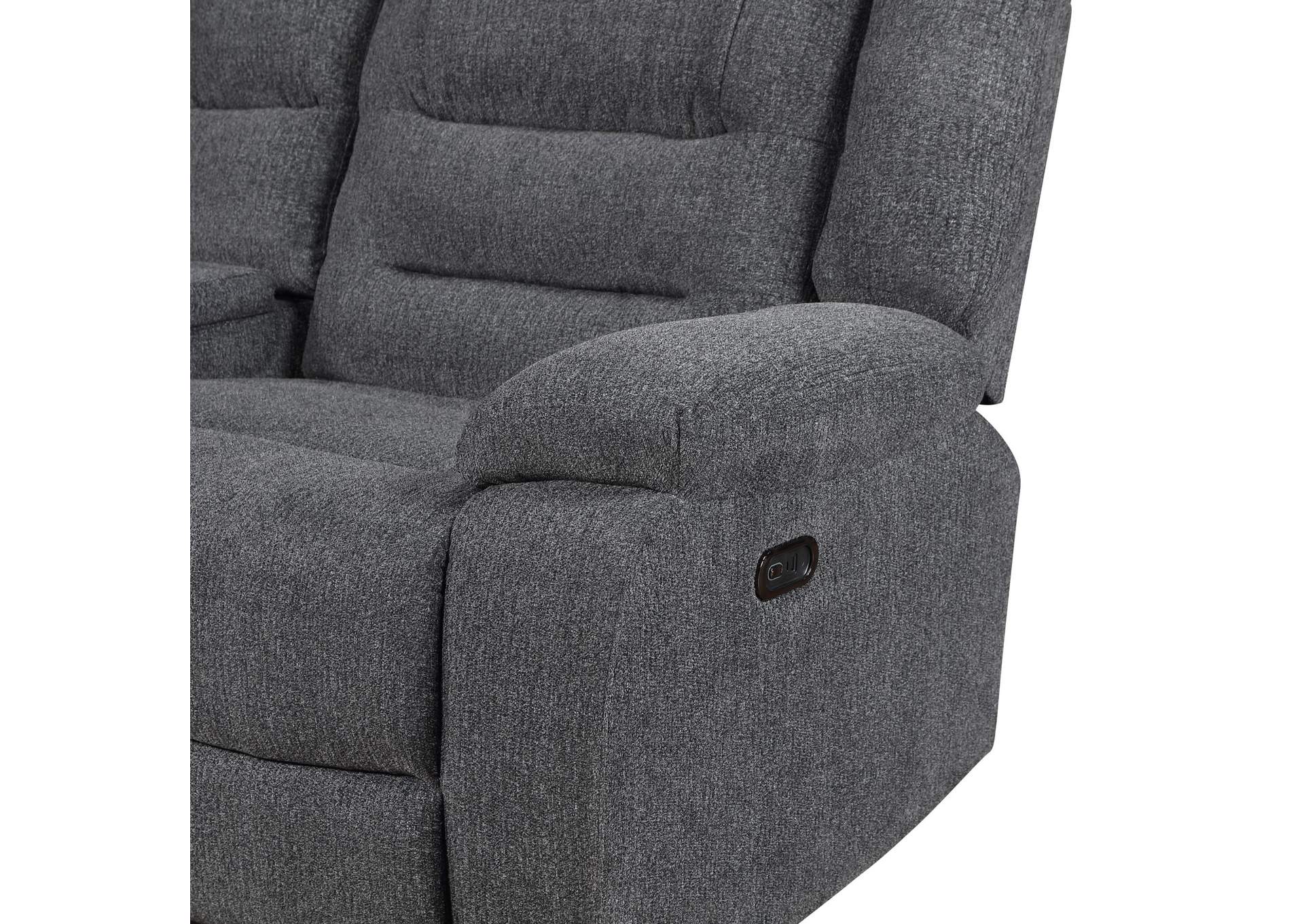REDONDO RIGHT ARM FACING CONSOLE LOVESEAT WITH 1 RECLINER POWER FOOT REST - DARK - GRAY image 8
