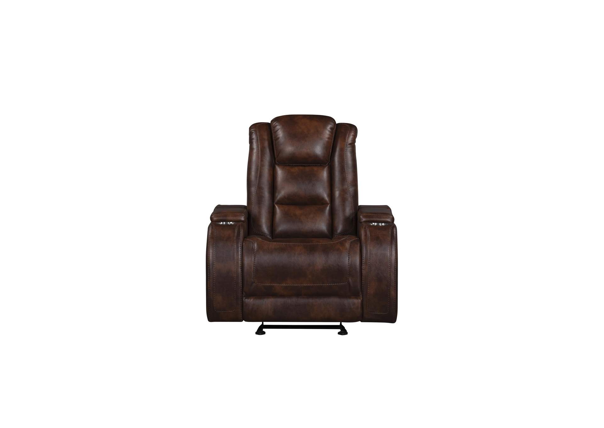 CHESTER GLIDER RECLINER WITH POWER HEAD REST AND FOOT REST - BROWN image 3