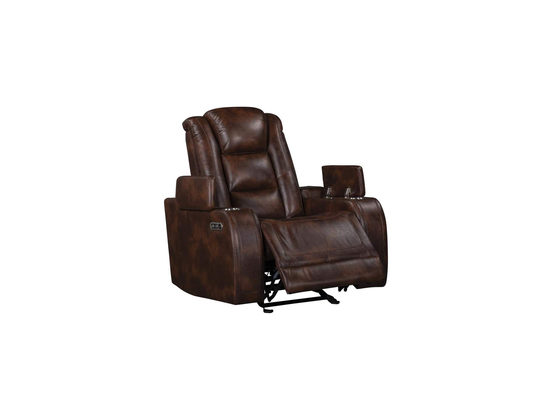 CHESTER GLIDER RECLINER WITH POWER HEAD REST AND FOOT REST - BROWN image 4
