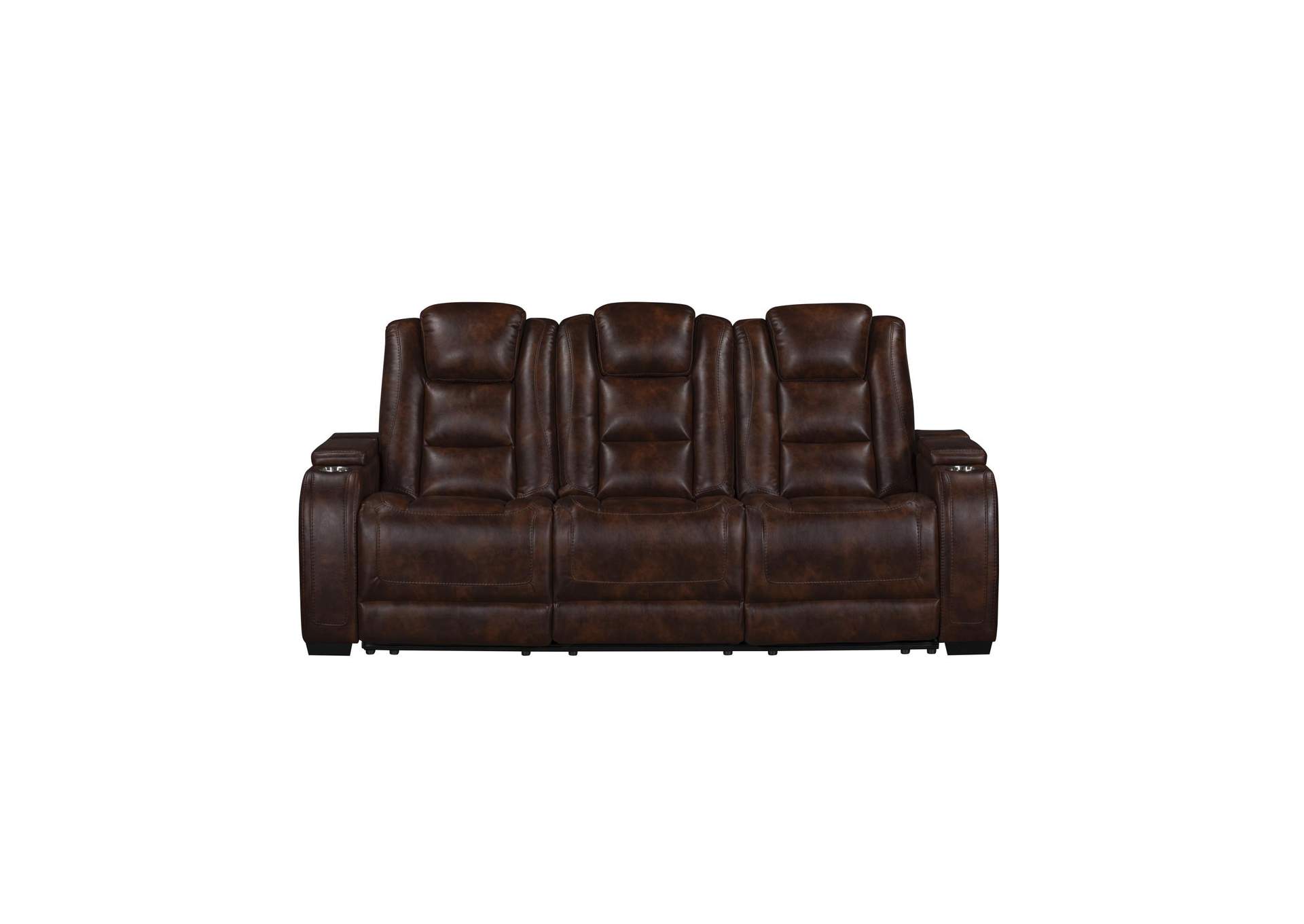 CHESTER RECLINING SOFA WITH POWER HEAD REST AND FOOT REST - BROWN image 3