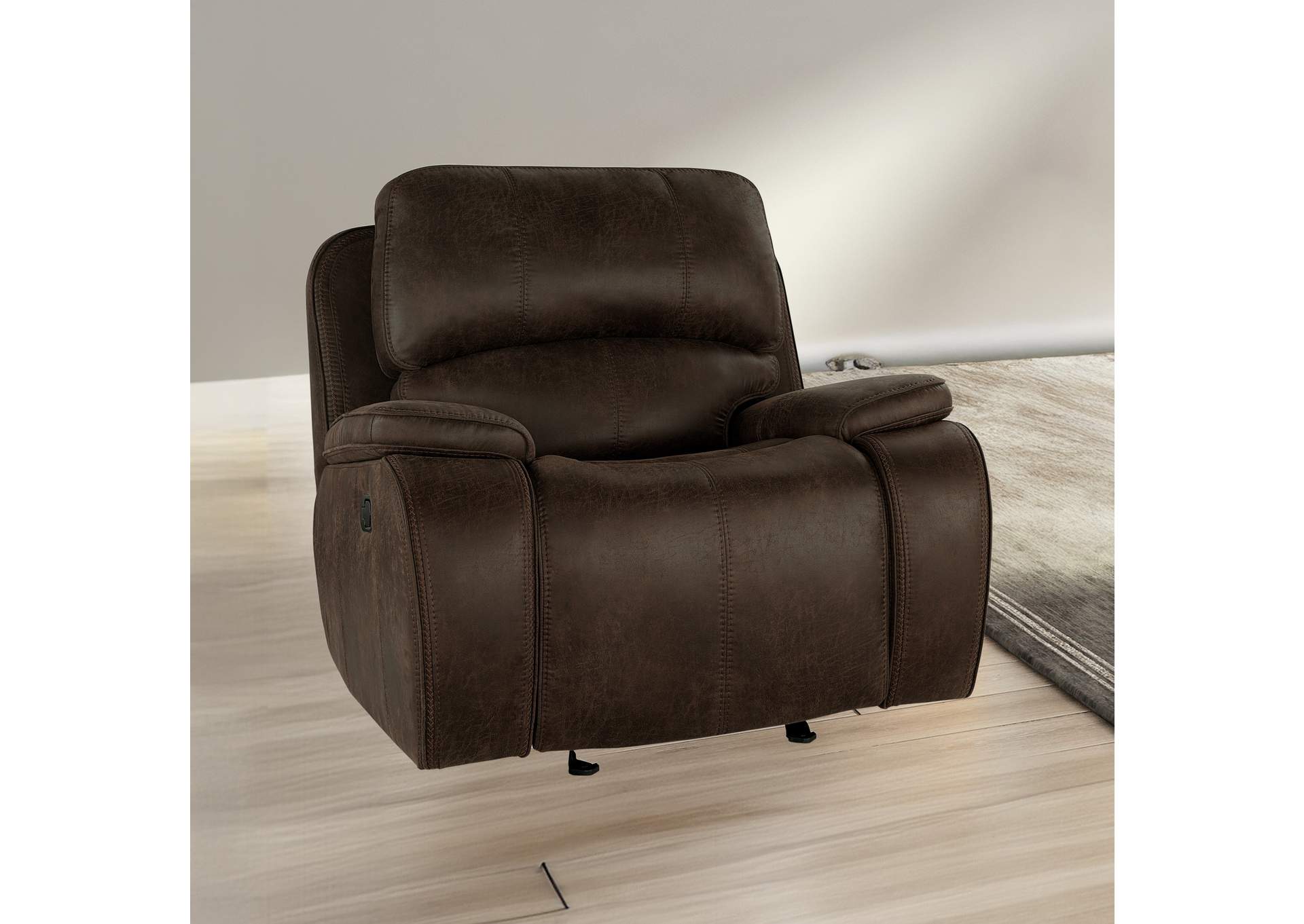 BROOKINGS GLIDER RECLINER - BROWN