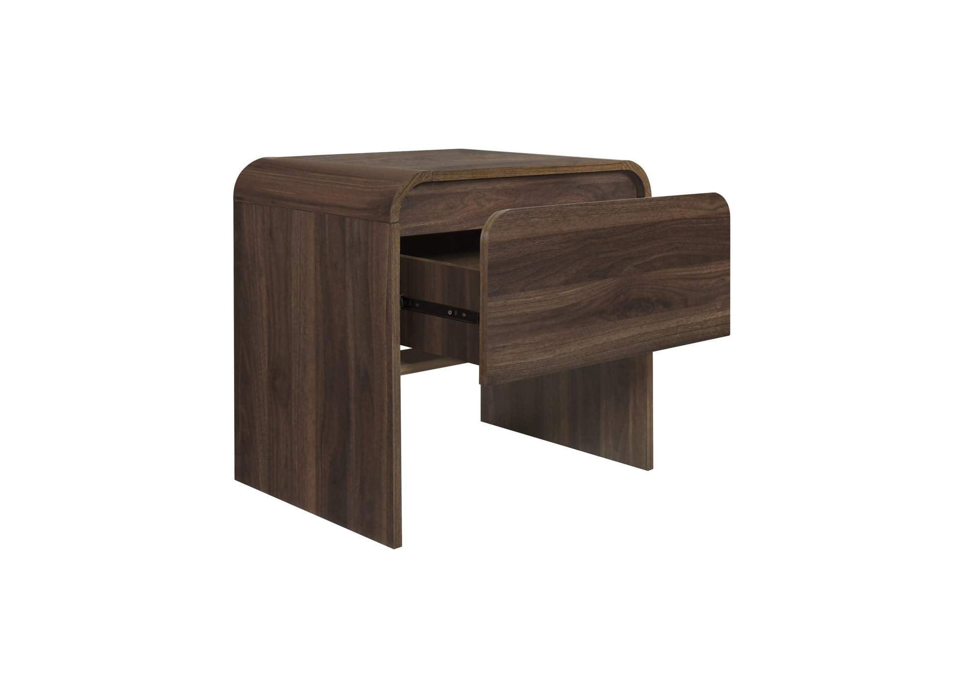 MARA ONE DRAWER END TABLE - BEDSIDE TABLE - WALNUT image 4