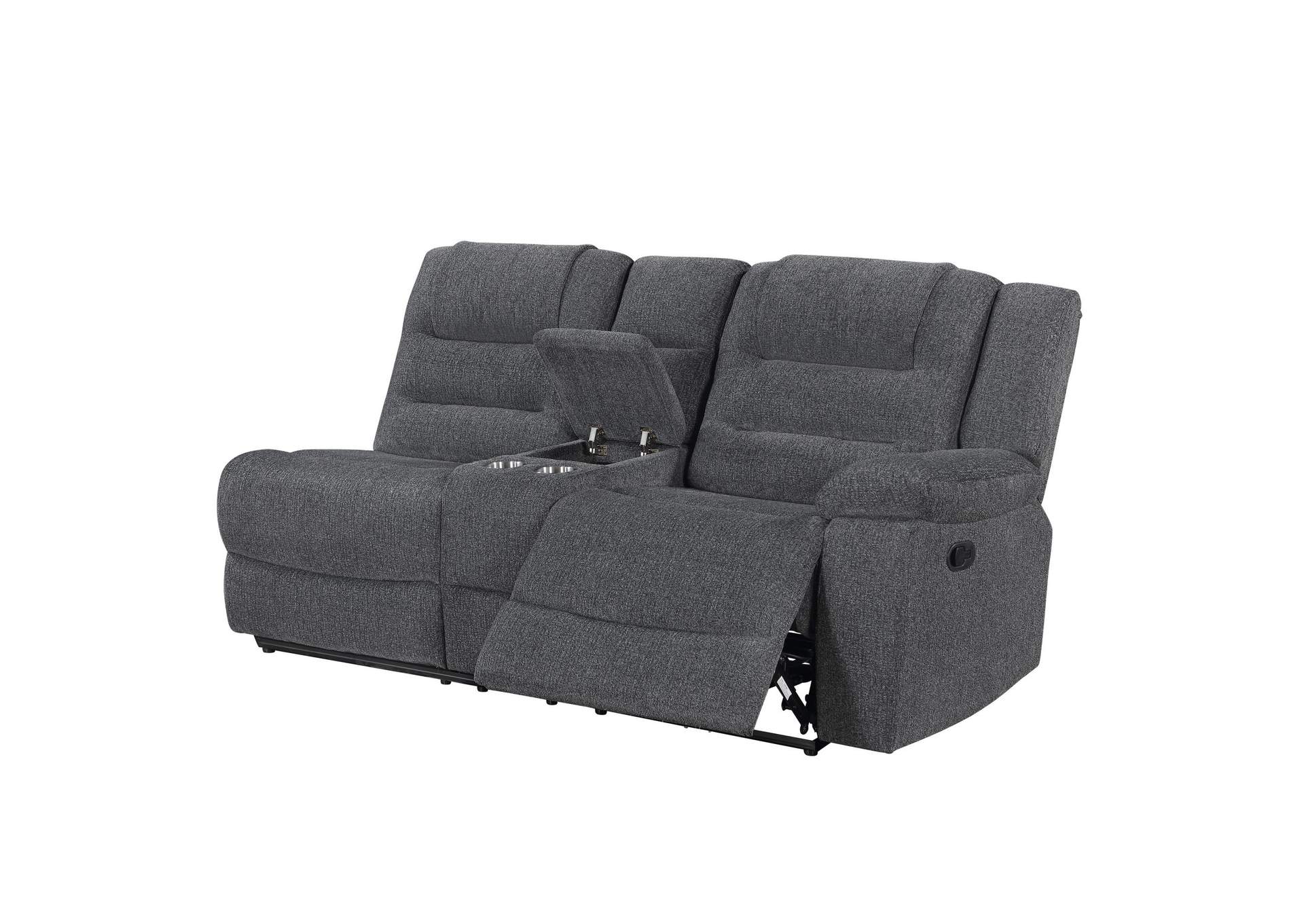 REDONDO RIGHT ARM FACING CONSOLE LOVESEAT WITH 1 RECLINER - DARK - GRAY image 4