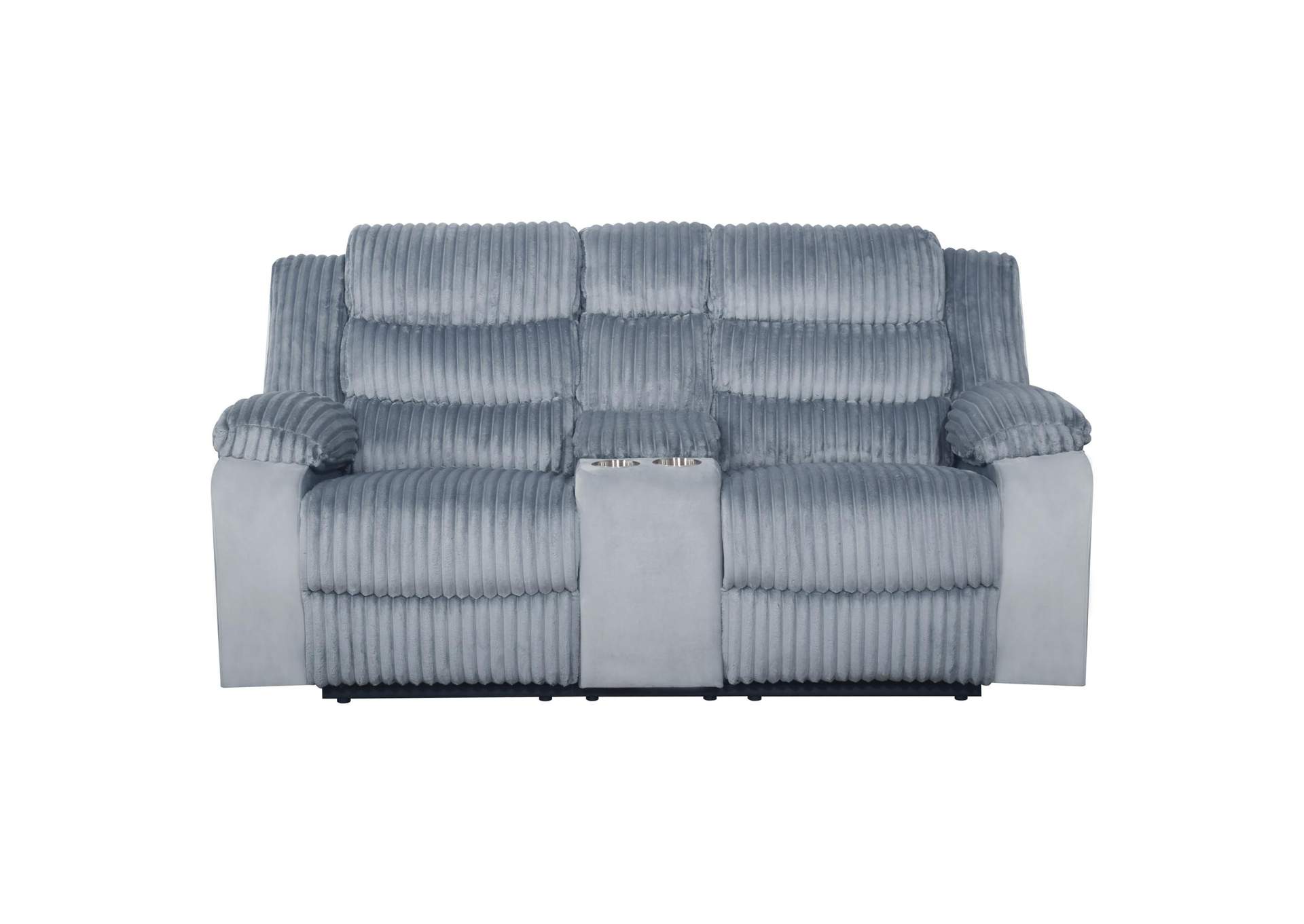 WILLOW CONSOLE LOVESEAT WITH DUAL RECLINERS - GRAY image 3