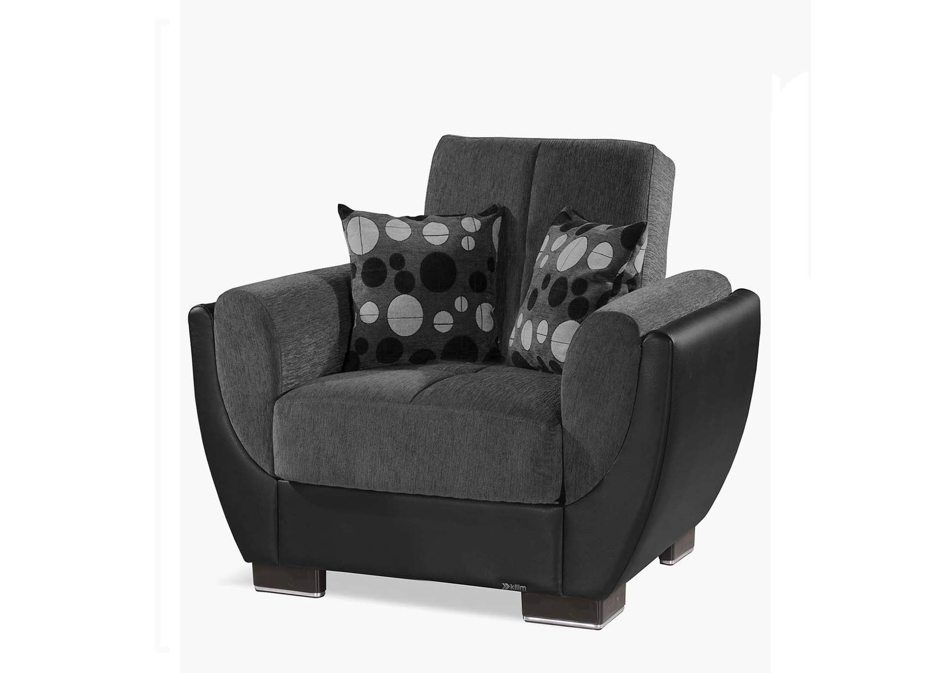 Air Armada Sofabeds Chair - #118 Dark Gray - Black