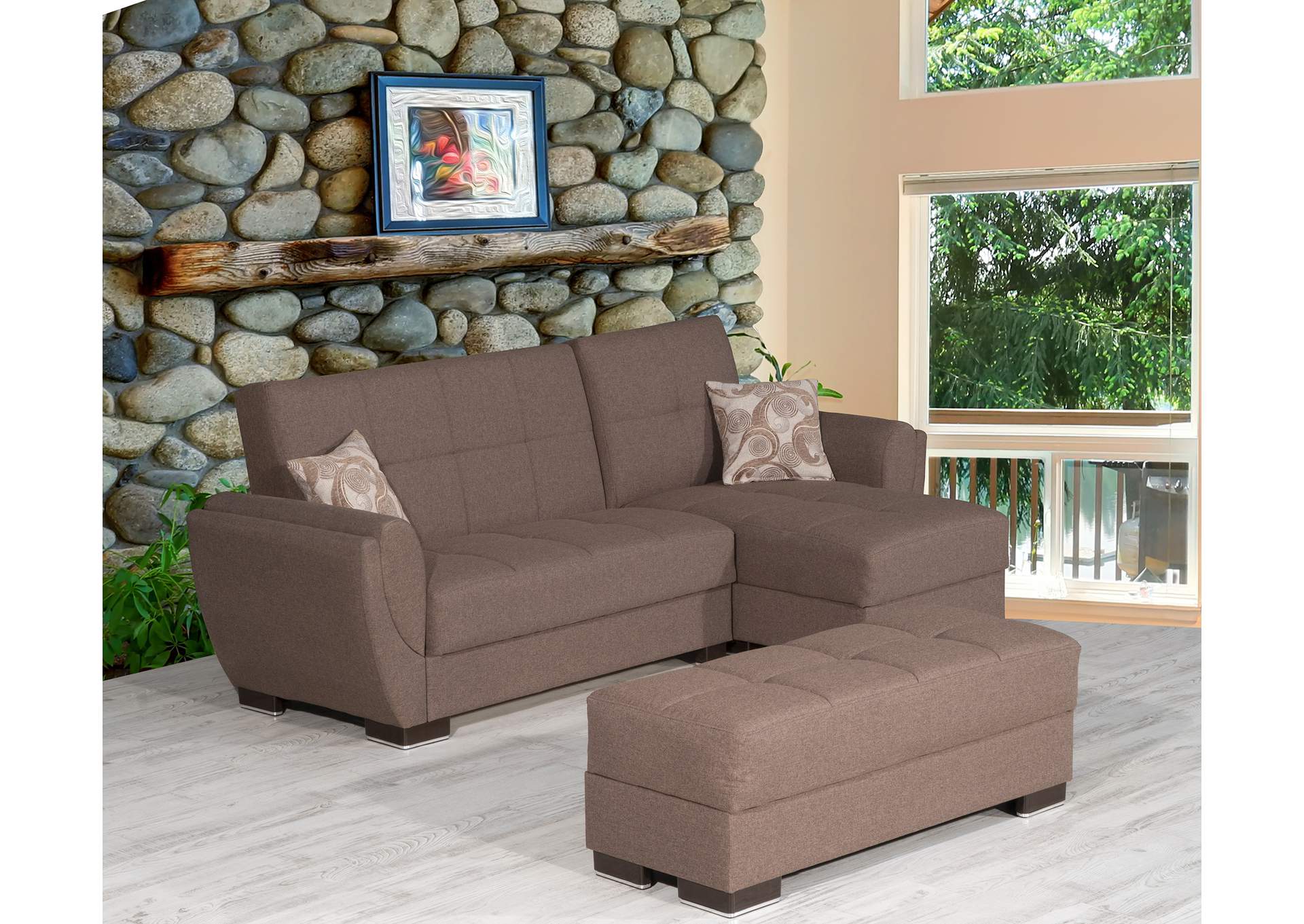 Armada Air Lounge Sectional Ottoman - #112 Brown image 1