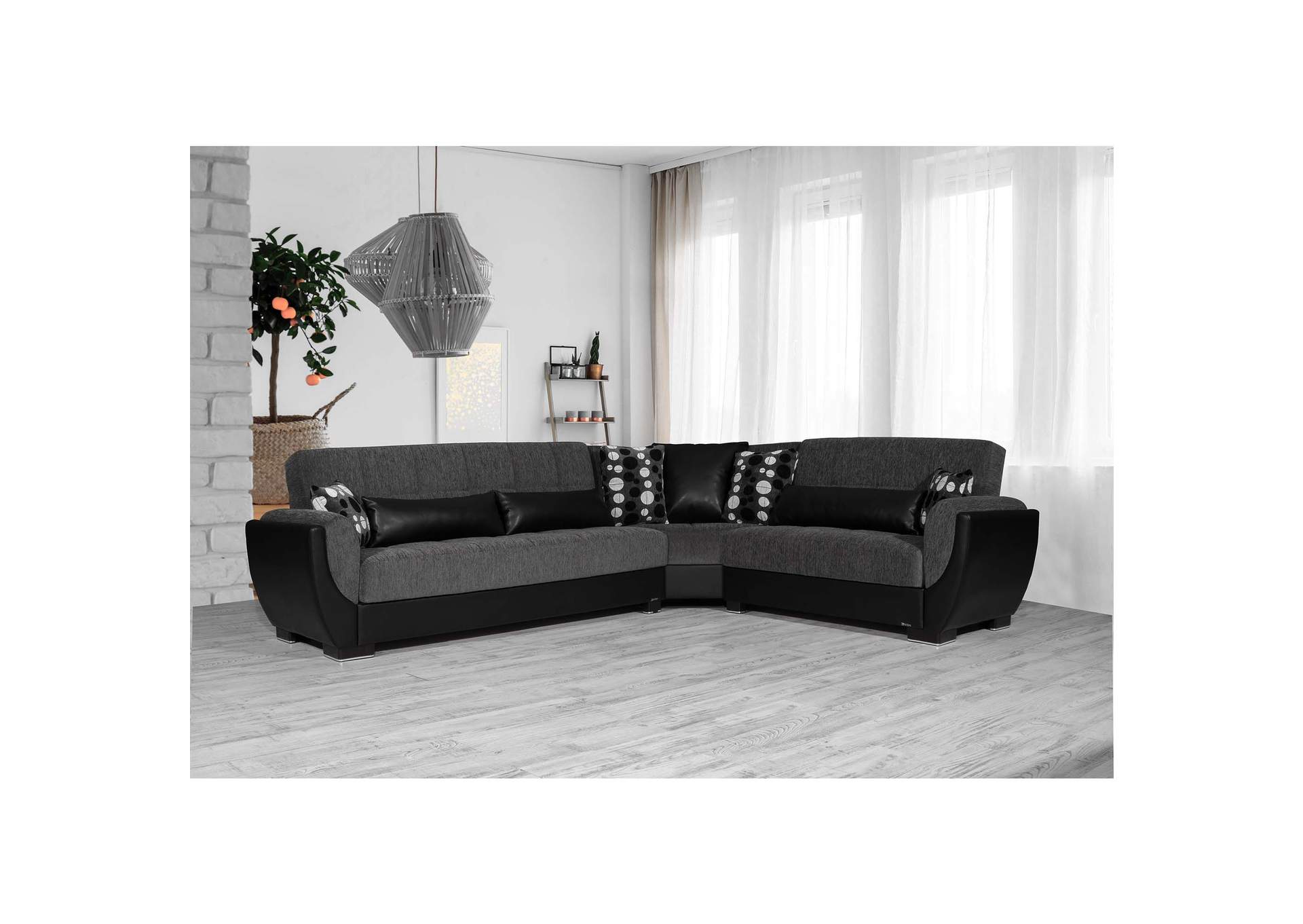 Armada Air Sectional S+L+W - #118 Gray - Black image 1