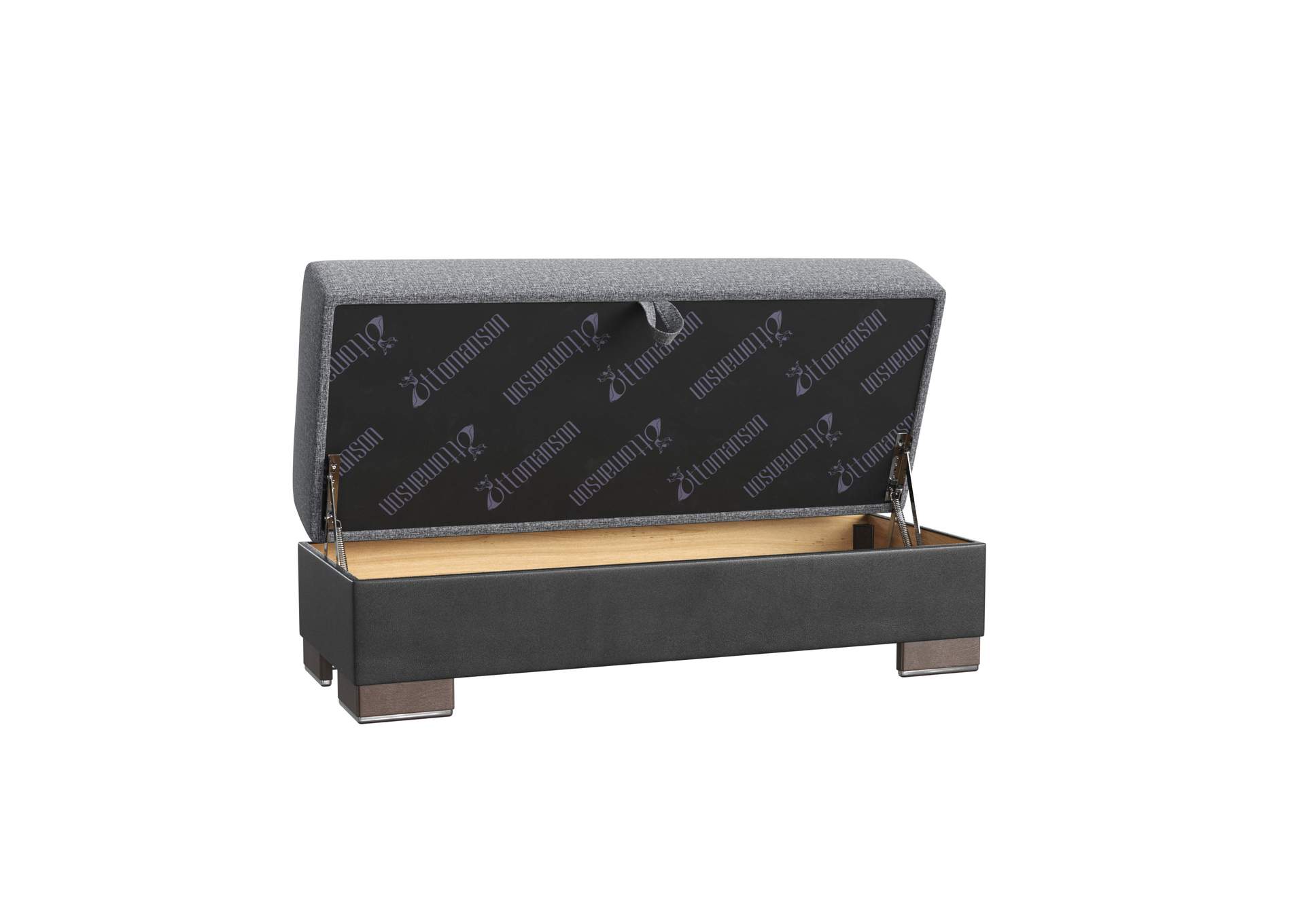 Armada Lounge Sectional Ottoman - #305 Gray - Black image 3