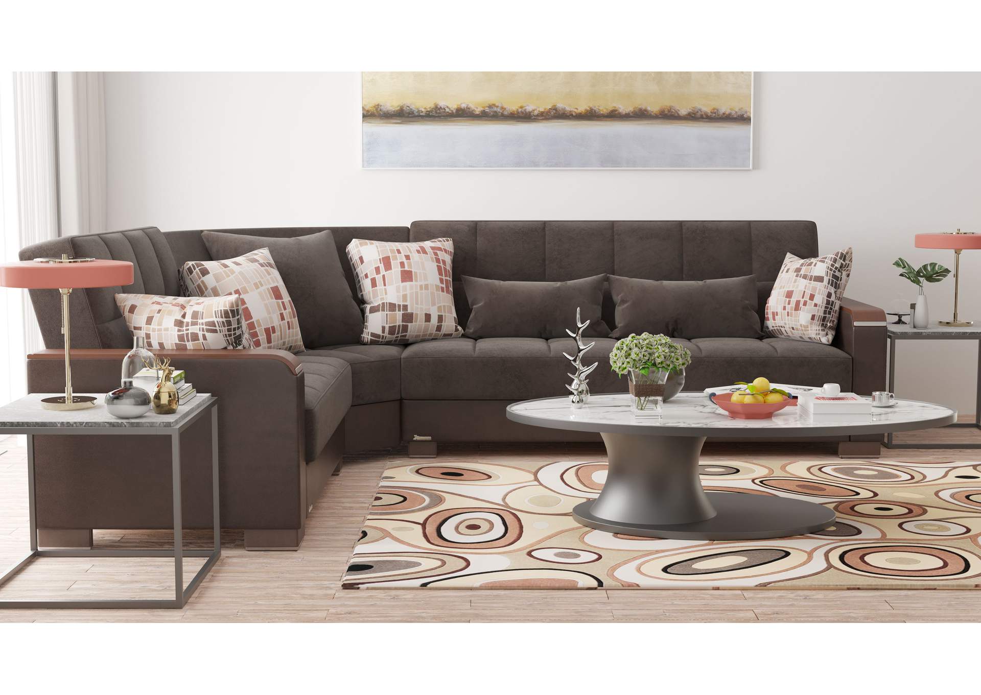 Armada Sectional S+L+W - #307 Brn - Brwn image 5