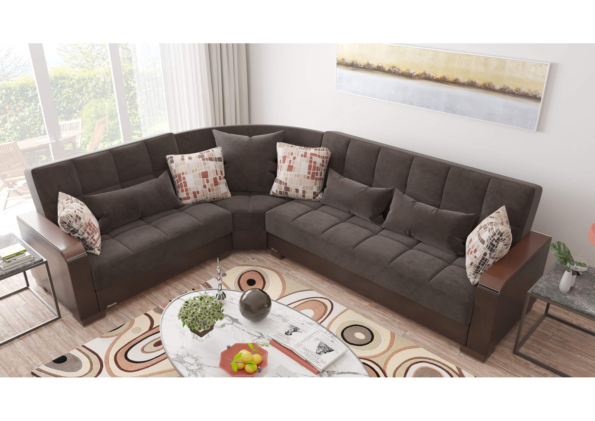 Armada Sectional S+L+W - #307 Brn - Brwn image 6