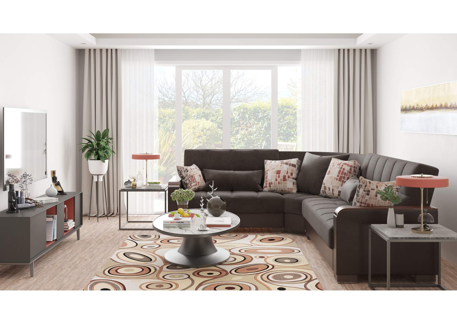 Armada Sectional S+L+W - #307 Brn - Brwn image 8