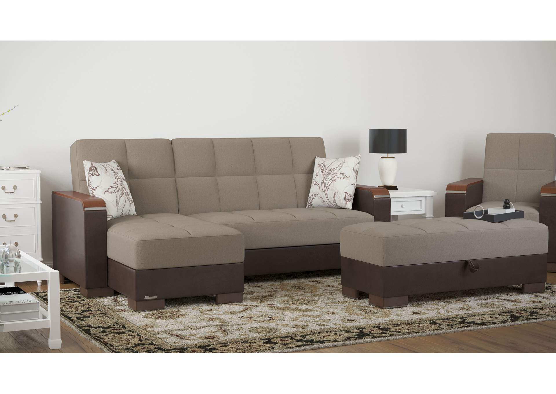 Armada Lounge Sectional Ottoman - #309 Sand - Brown image 4
