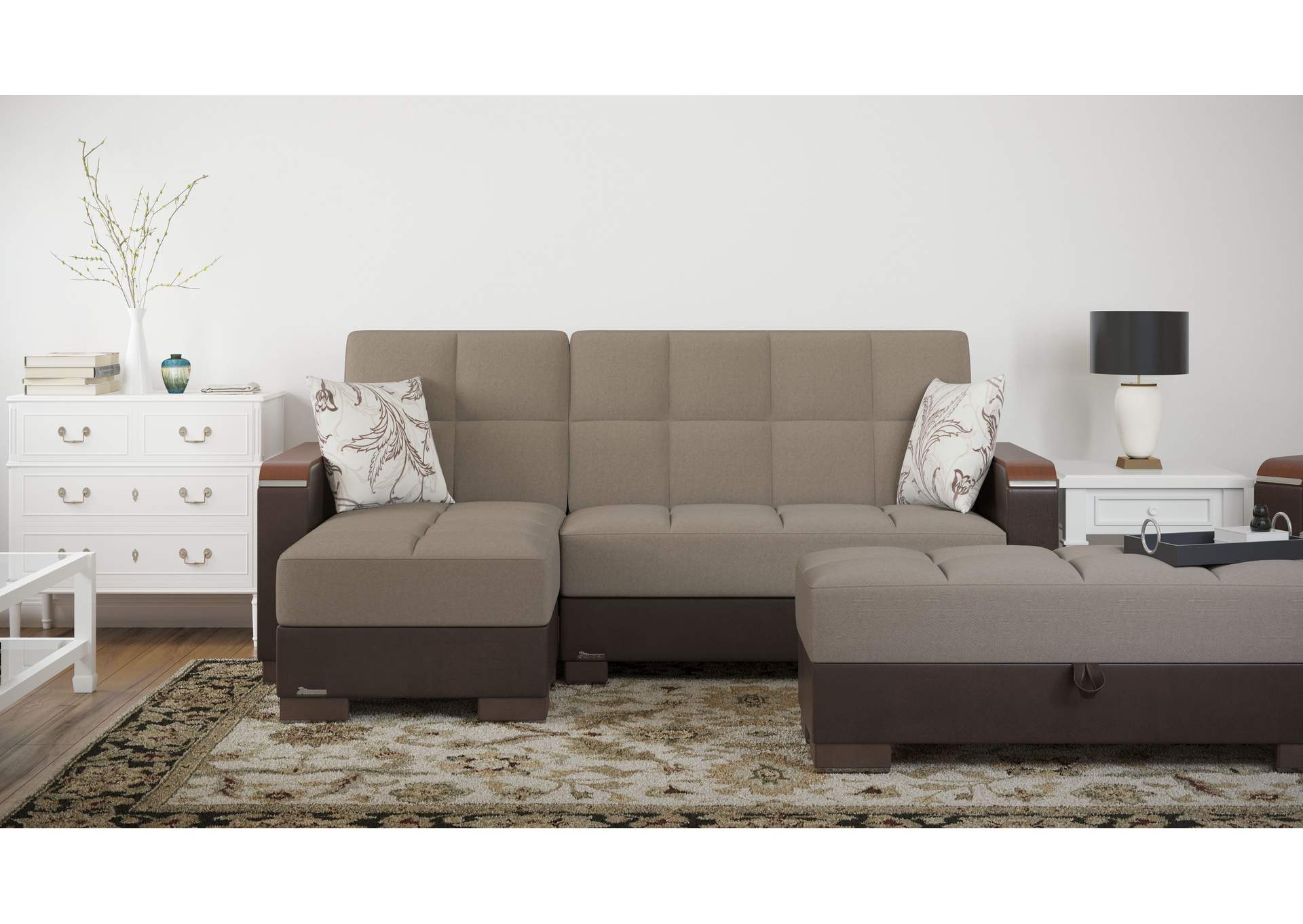 Armada Lounge Sectional Ottoman - #309 Sand - Brown image 5