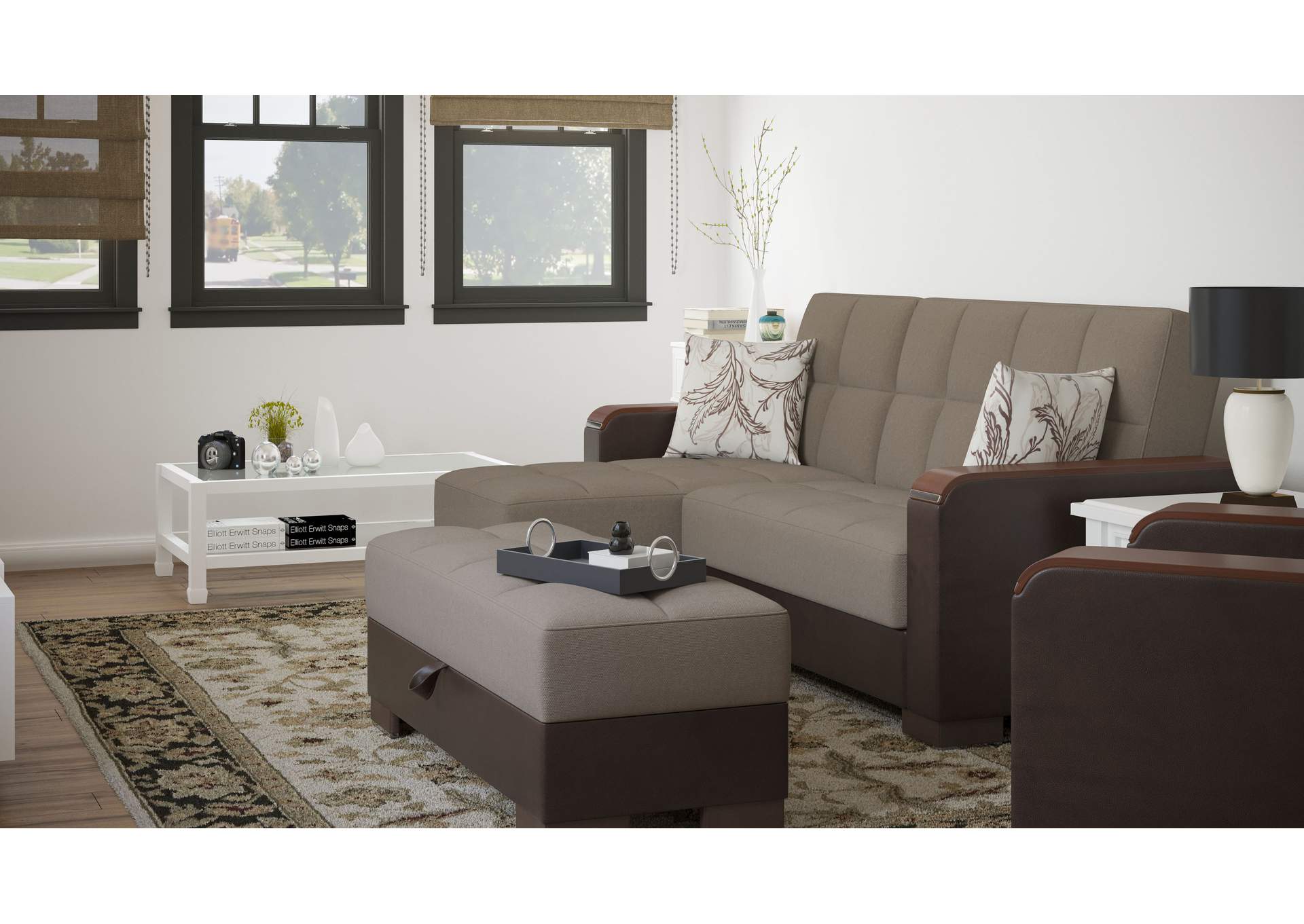 Armada Lounge Sectional Ottoman - #309 Sand - Brown image 6