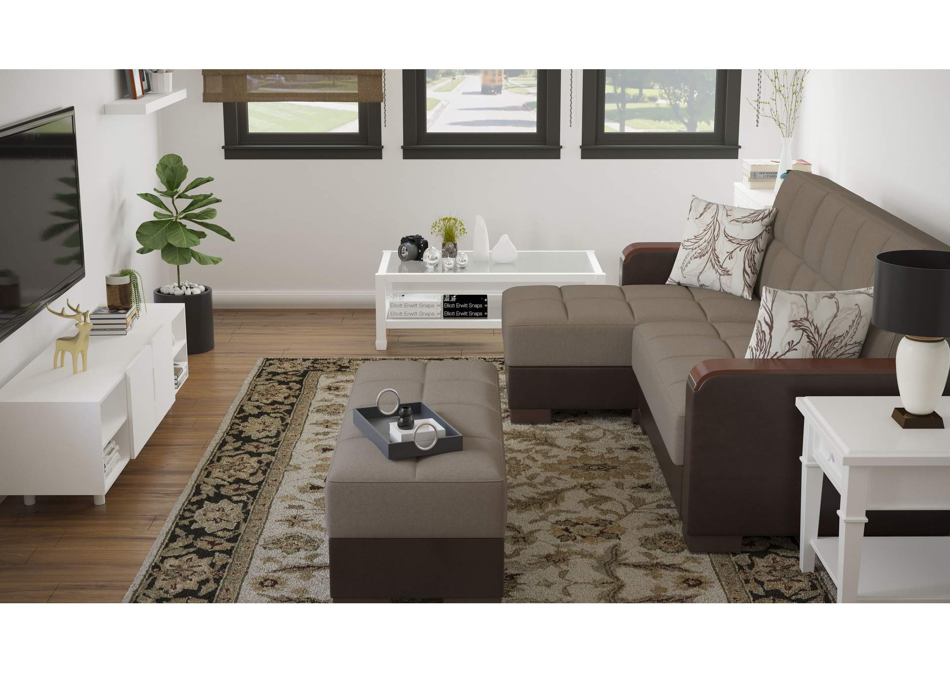 Armada Lounge Sectional Ottoman - #309 Sand - Brown image 7