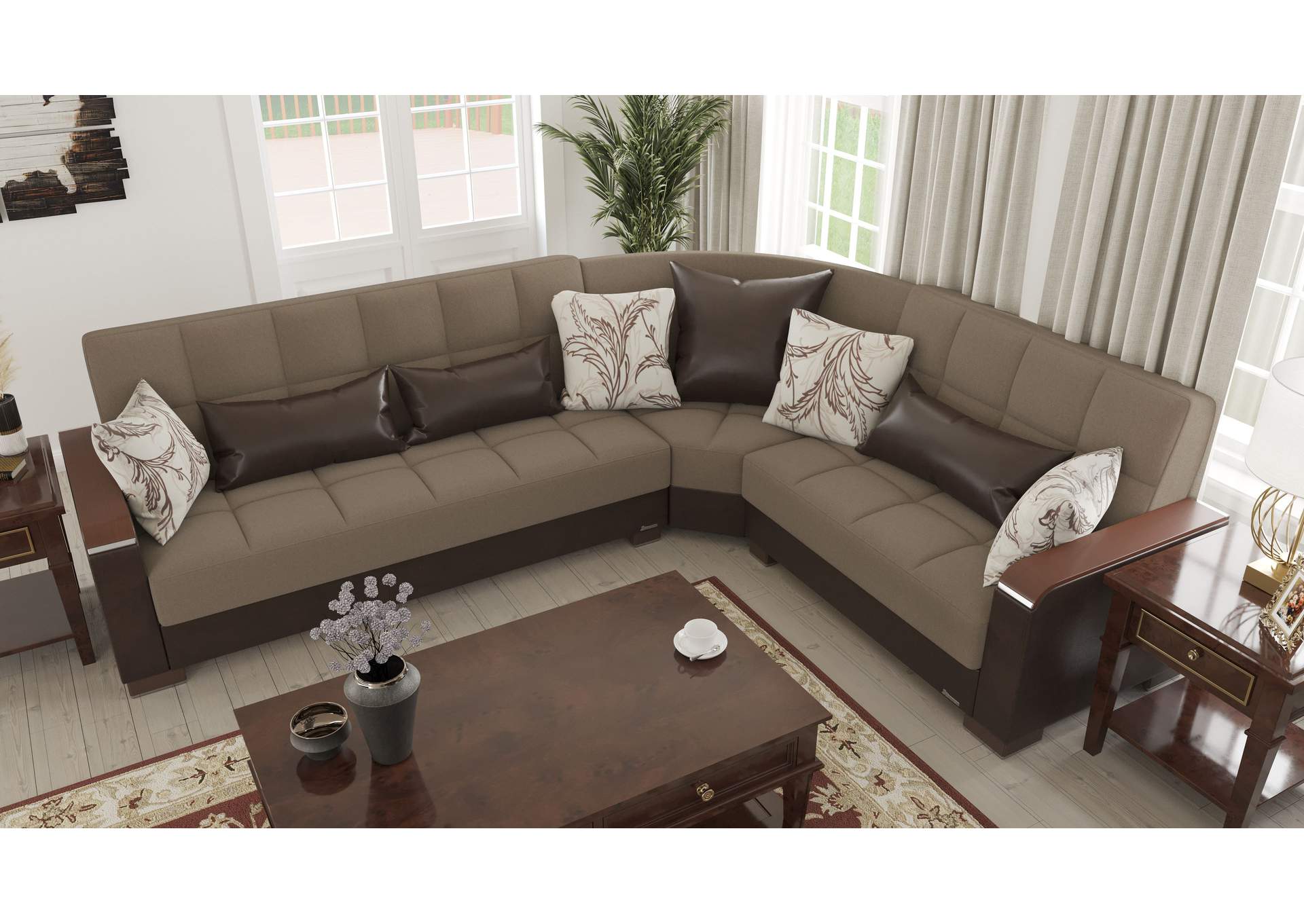 Armada Sectional S+L+W - #309 Sand - Brown image 6