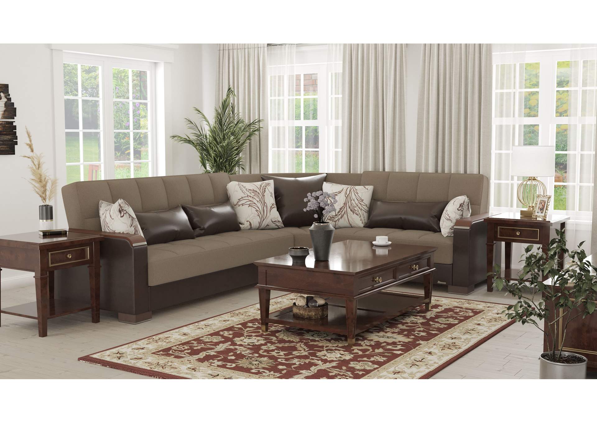 Armada Sectional S+L+W - #309 Sand - Brown image 7