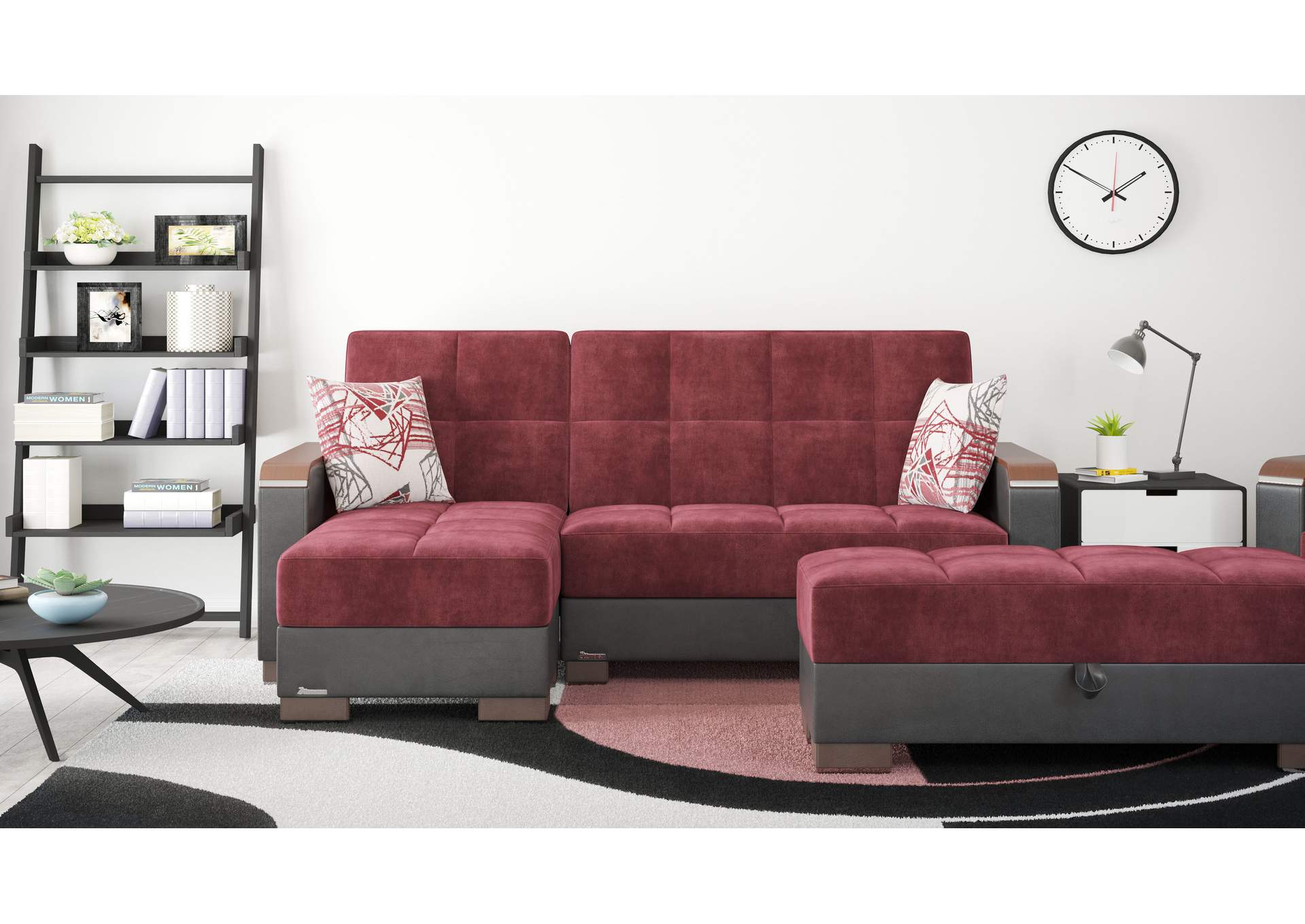 Armada Lounge Sectional Ottoman - #310 Burgundy image 5