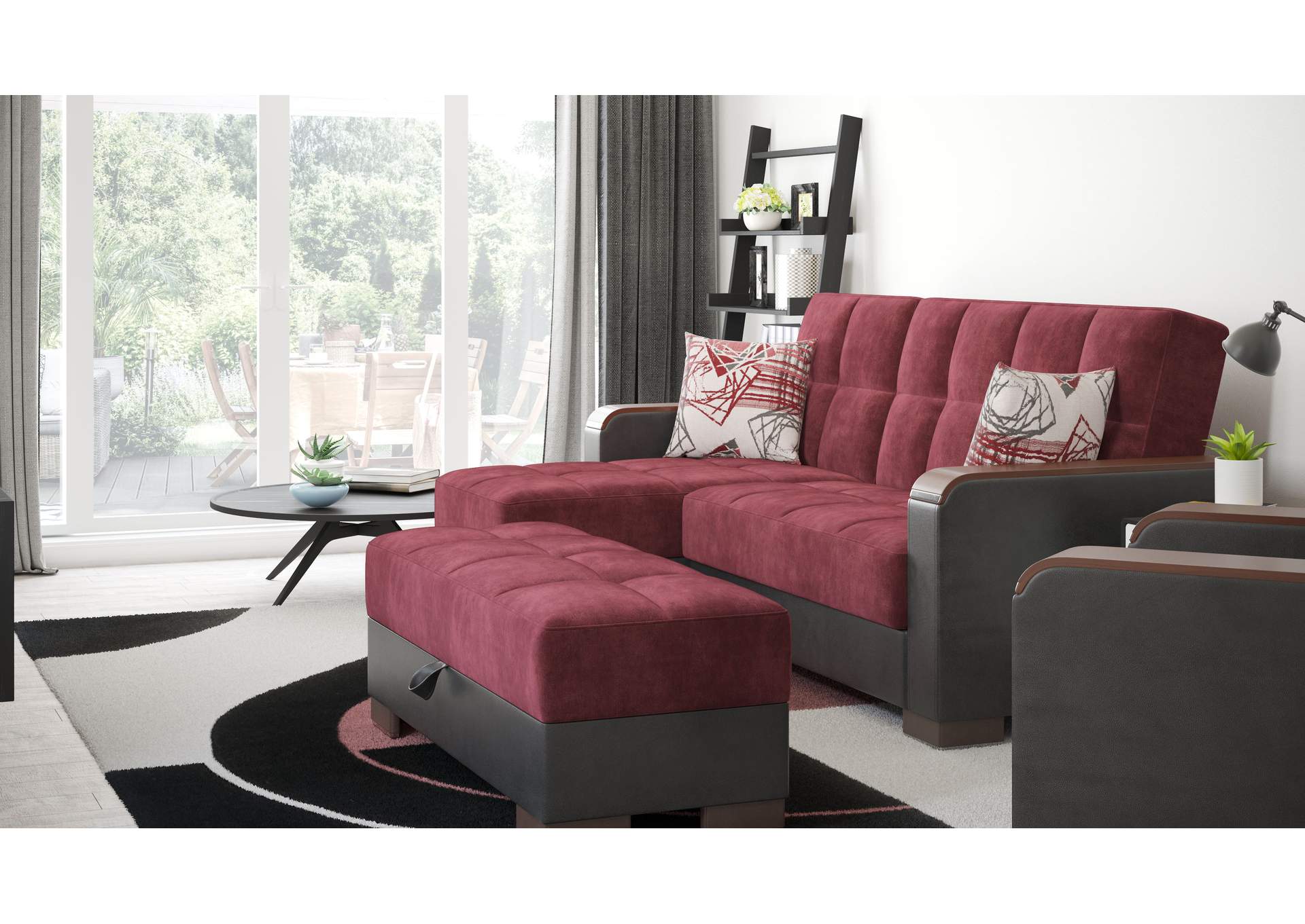 Armada Lounge Sectional Ottoman - #310 Burgundy image 6