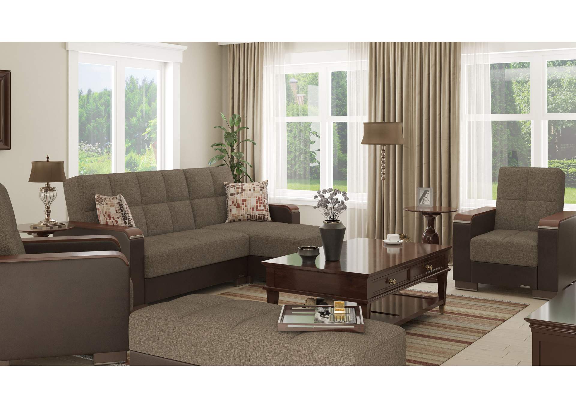 Armada Lounge Sectional Ottoman - #314 Brn - Brn image 4