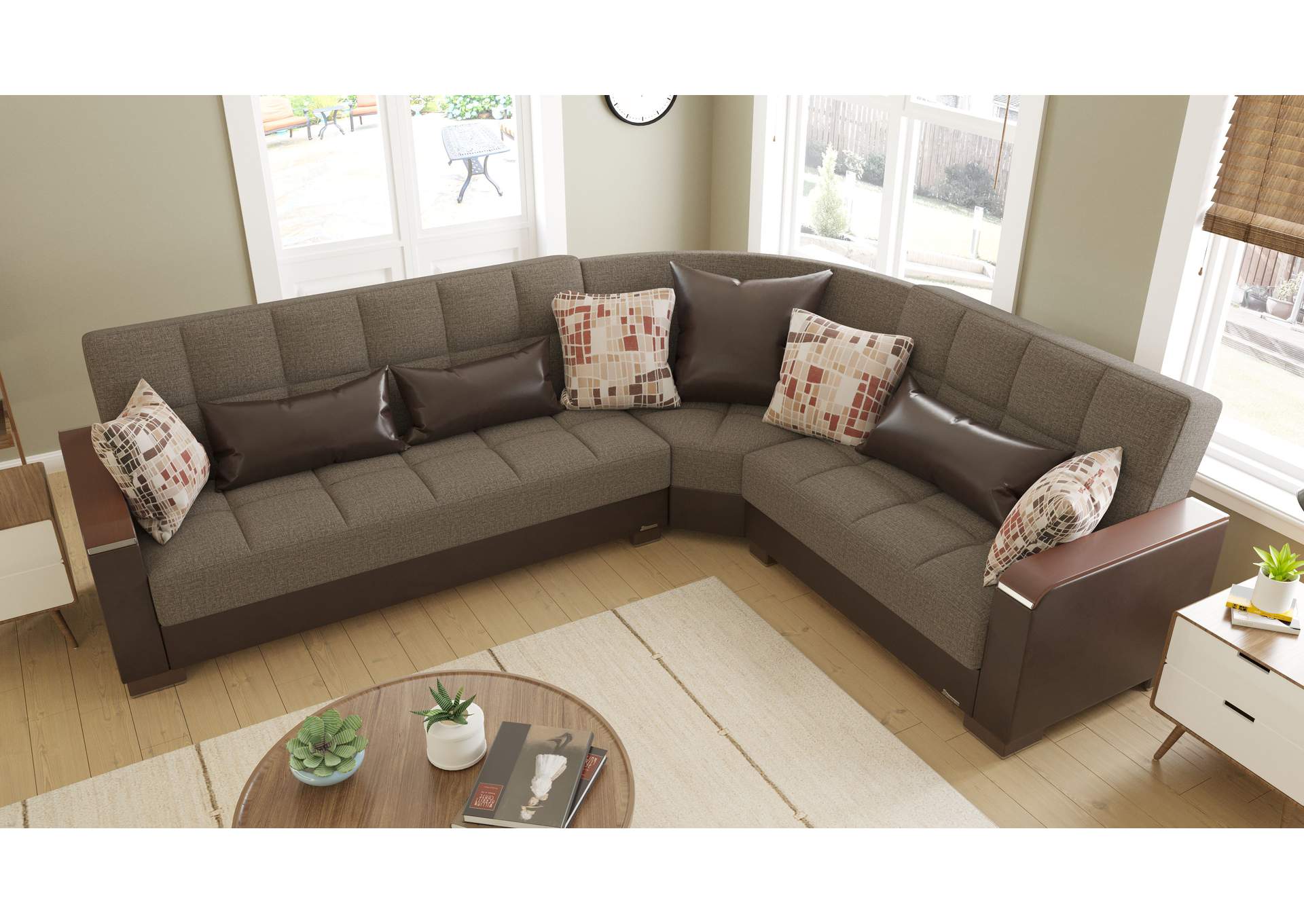Armada Sectional S+L+W - #314 Brn - Brn image 6