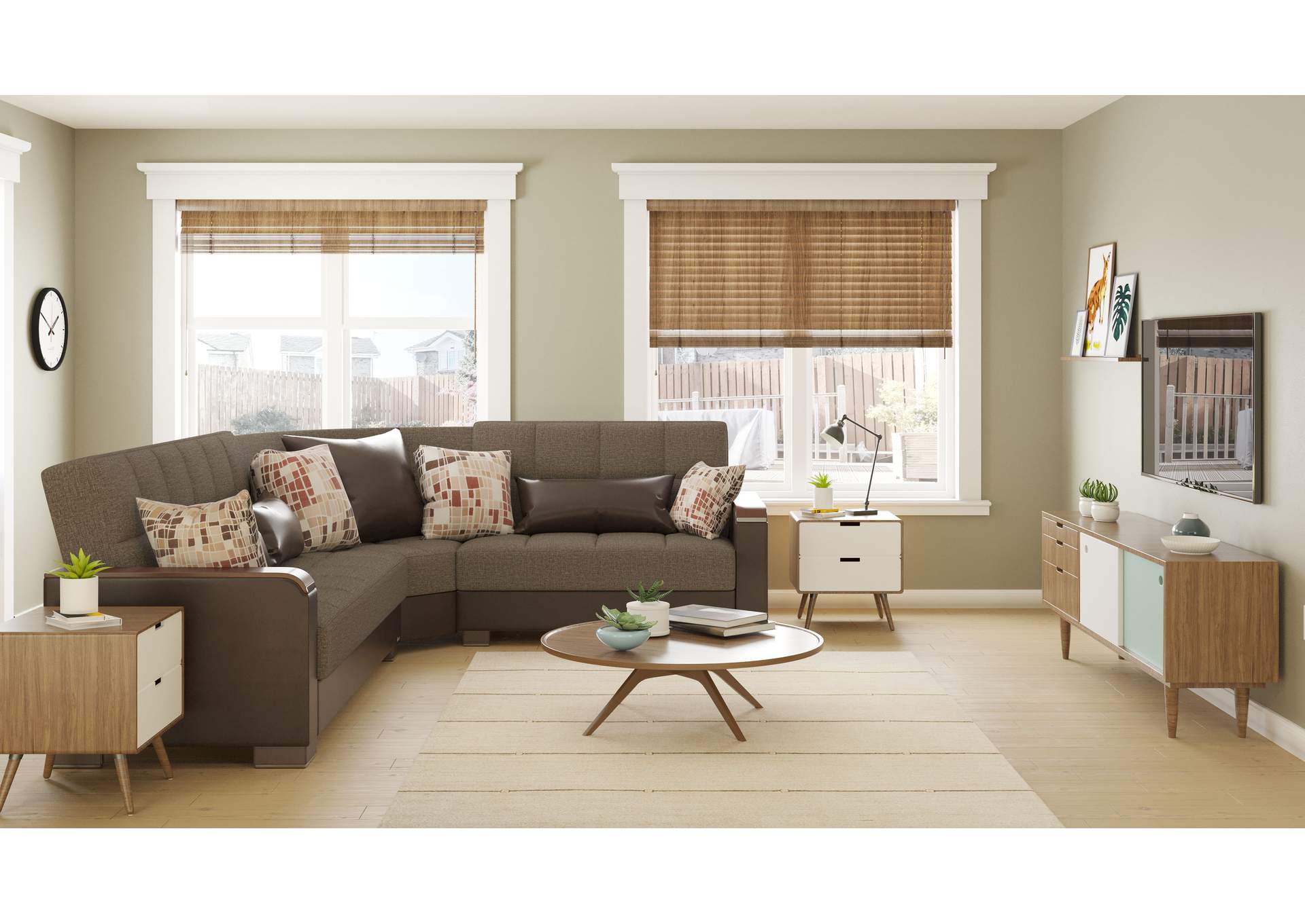 Armada Sectional S+L+W - #314 Brn - Brn image 8