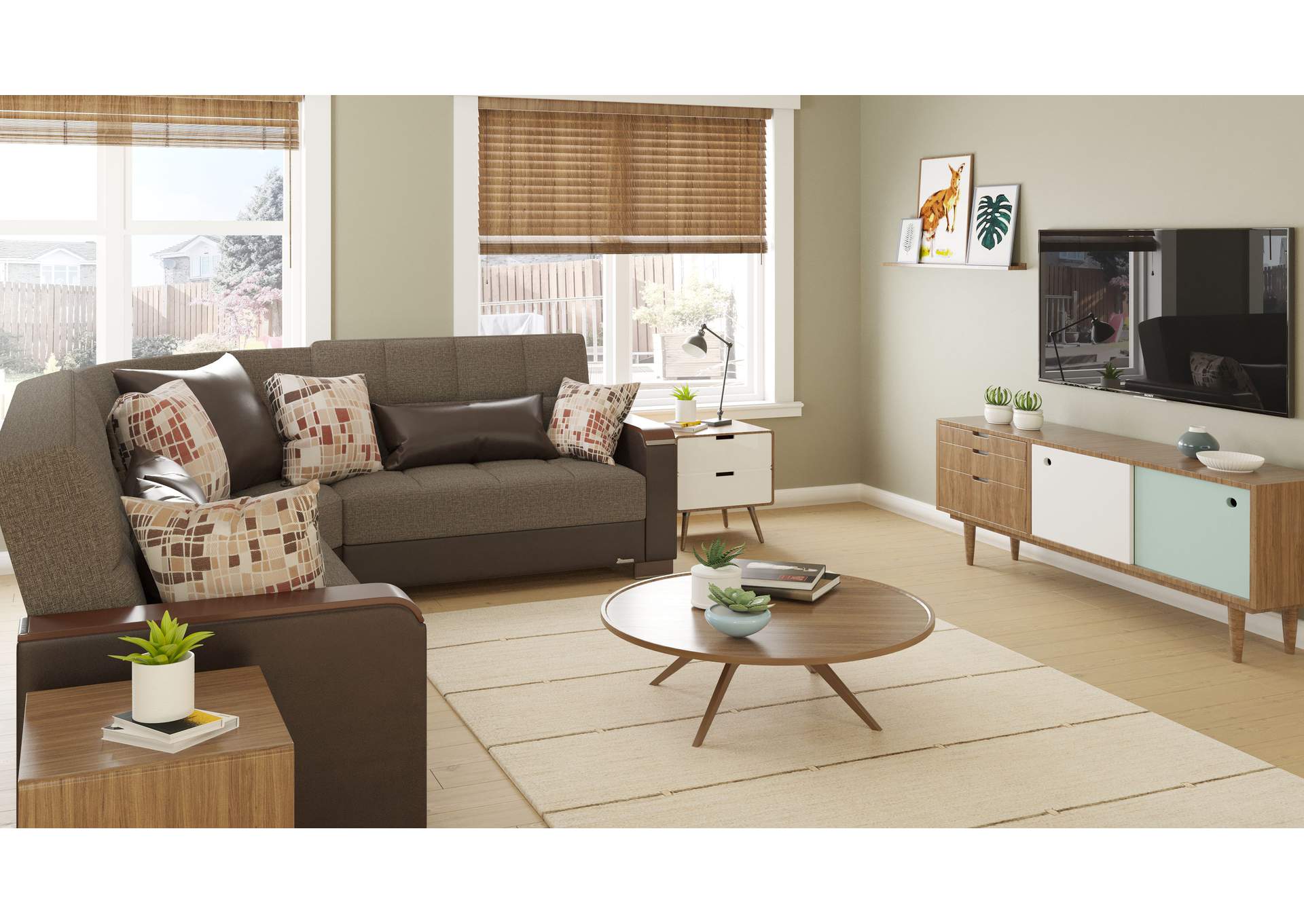 Armada Sectional S+L+W - #314 Brn - Brn image 9